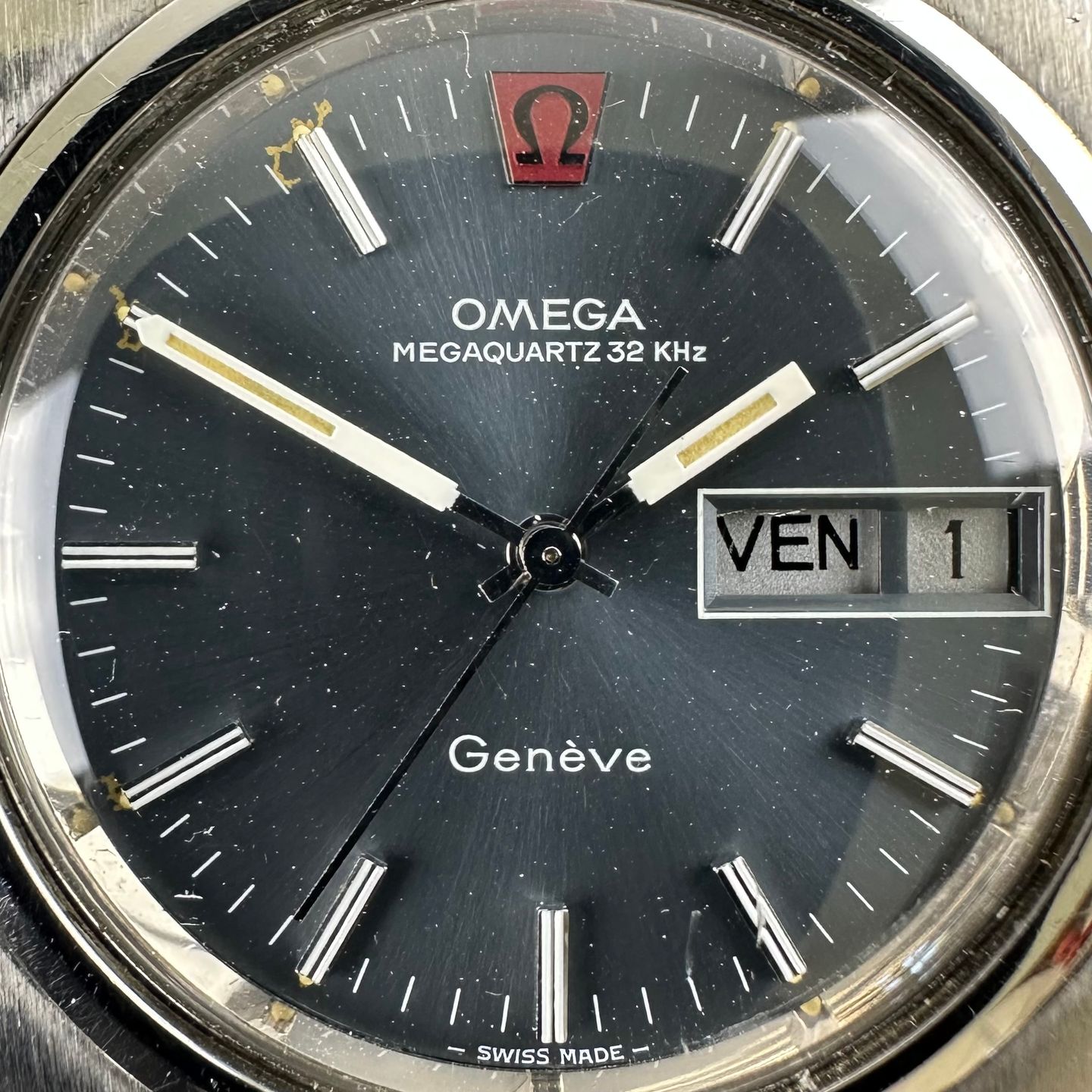 Omega Genève 196.003 (1973) - Blauw wijzerplaat 44mm Staal (8/8)