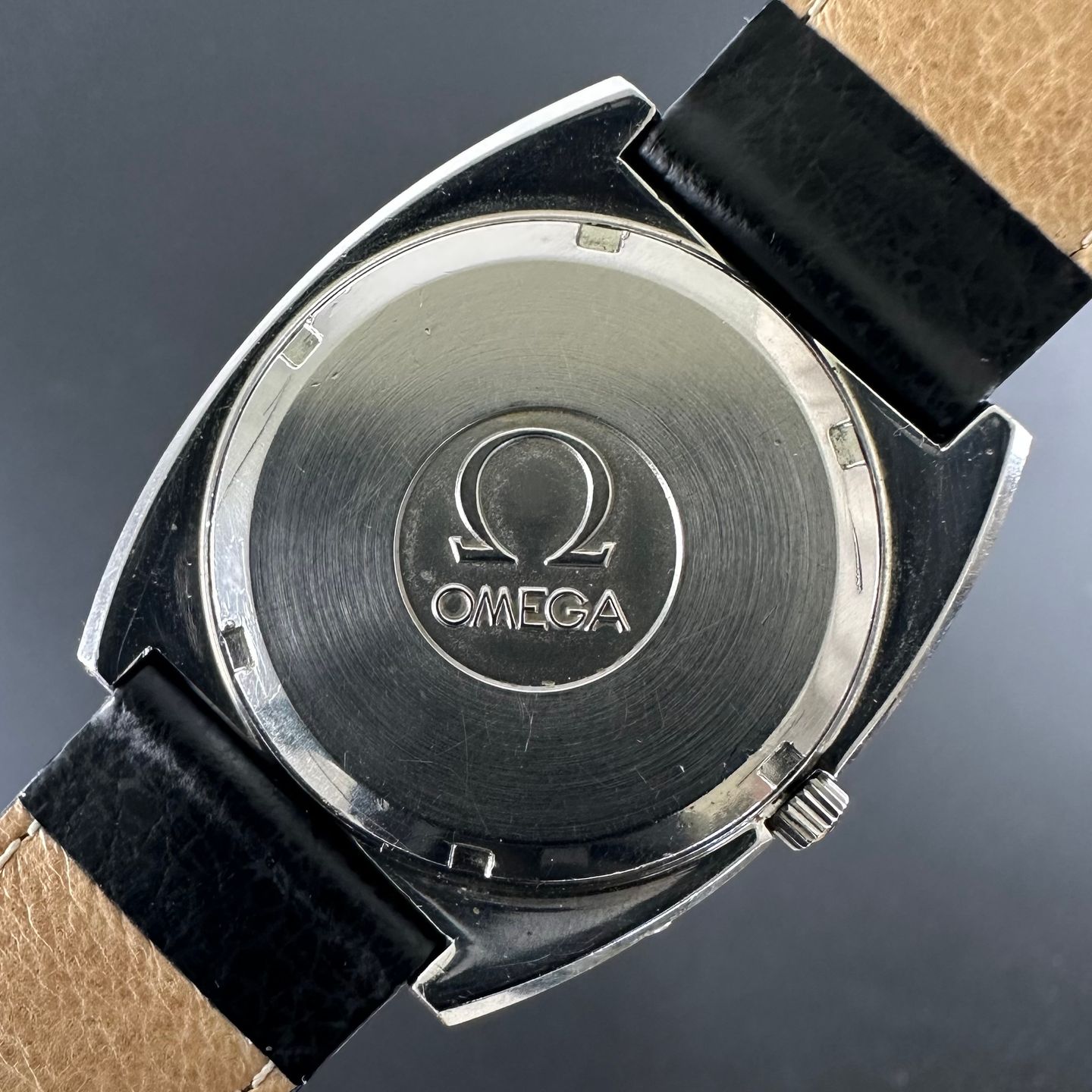 Omega Genève 196.003 (1973) - Blauw wijzerplaat 44mm Staal (3/8)