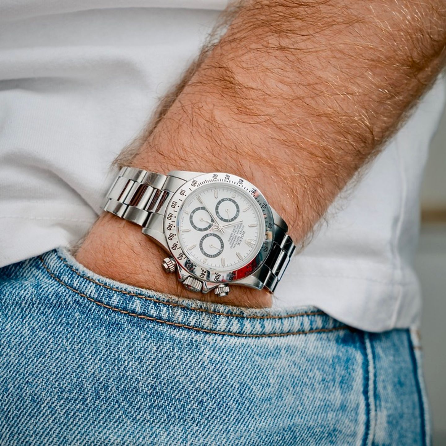 Rolex Daytona 16520 (1995) - Wit wijzerplaat 40mm Staal (6/8)