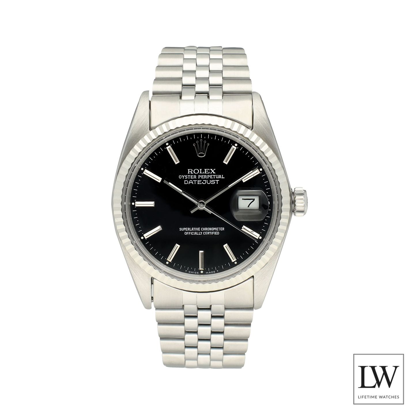 Rolex Datejust 36 16014 (1981) - Zwart wijzerplaat 36mm Staal (3/8)