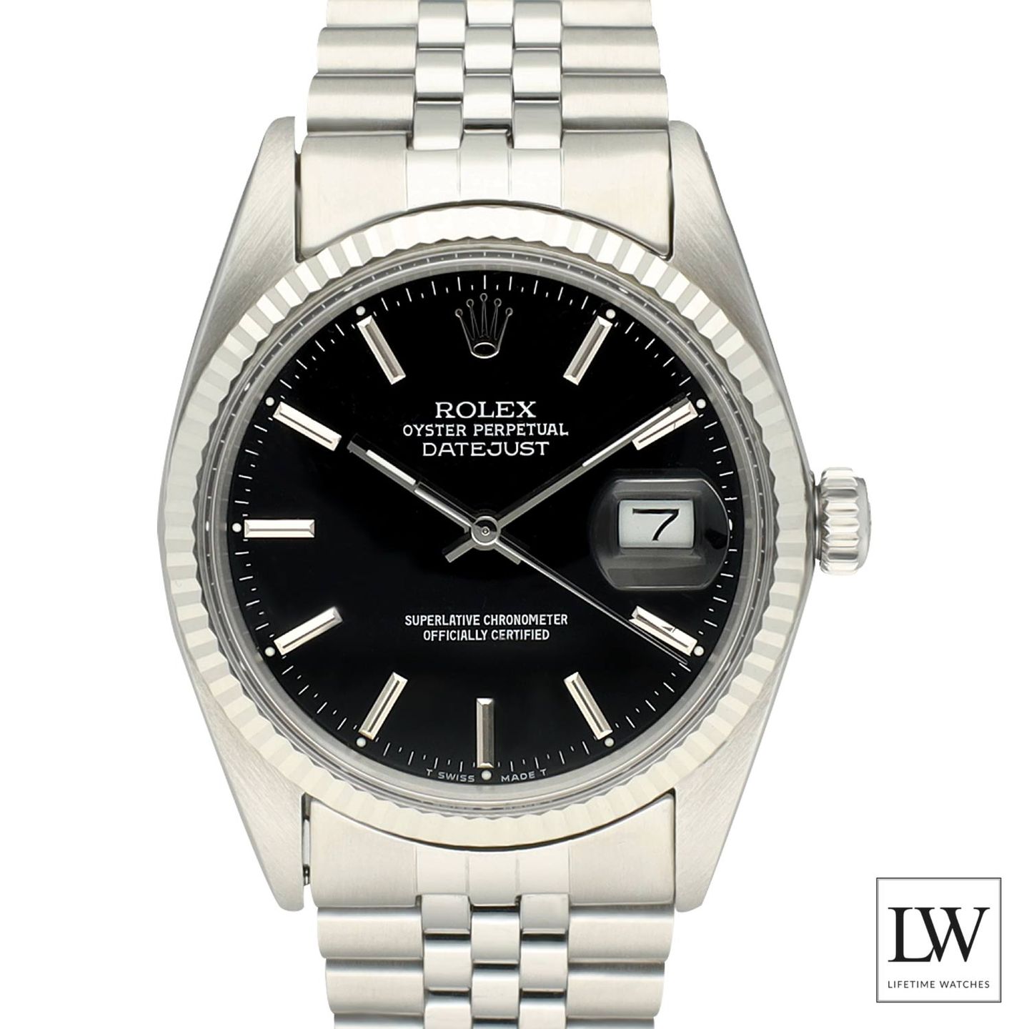 Rolex Datejust 36 16014 (1981) - Zwart wijzerplaat 36mm Staal (2/8)