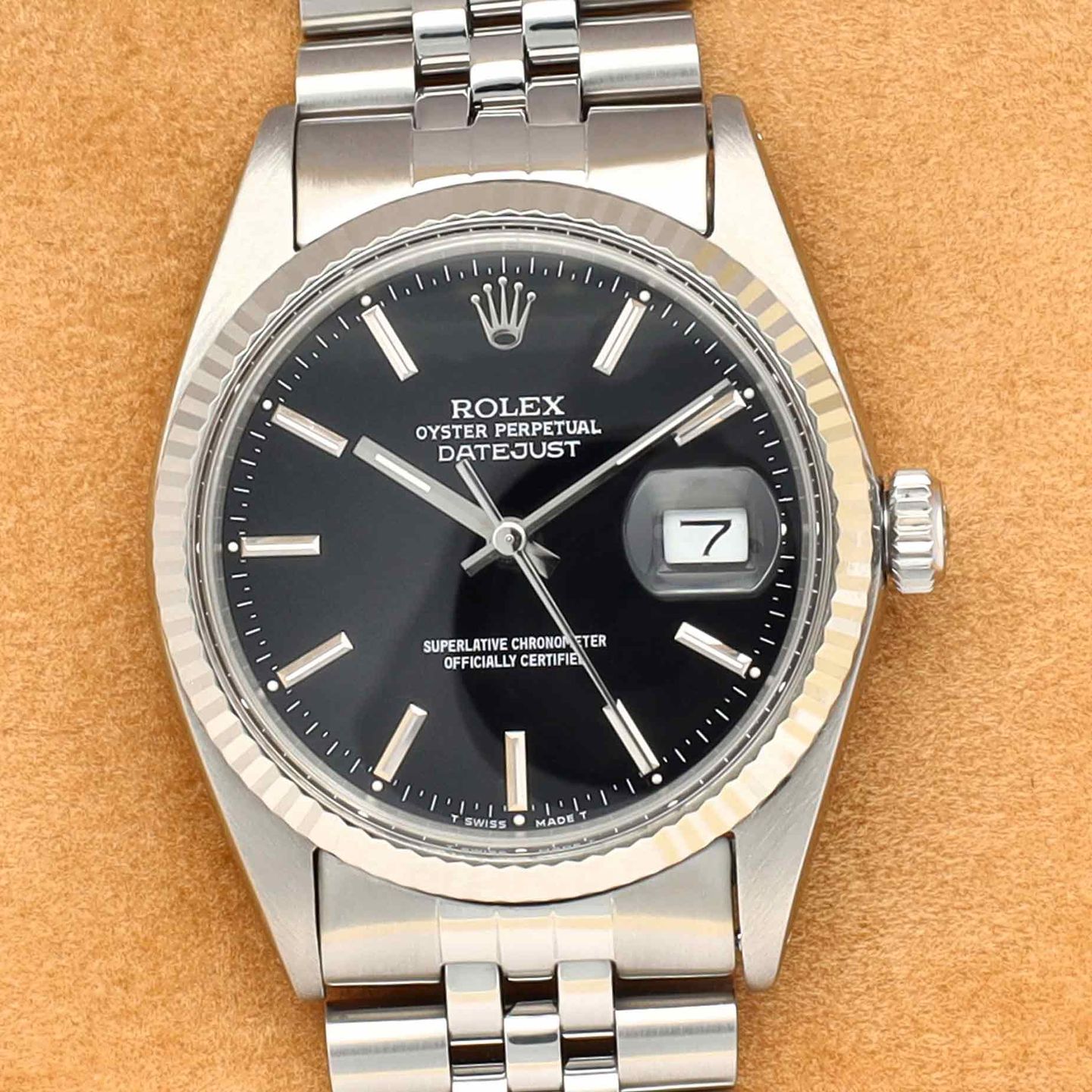 Rolex Datejust 36 16014 (1981) - Zwart wijzerplaat 36mm Staal (1/8)