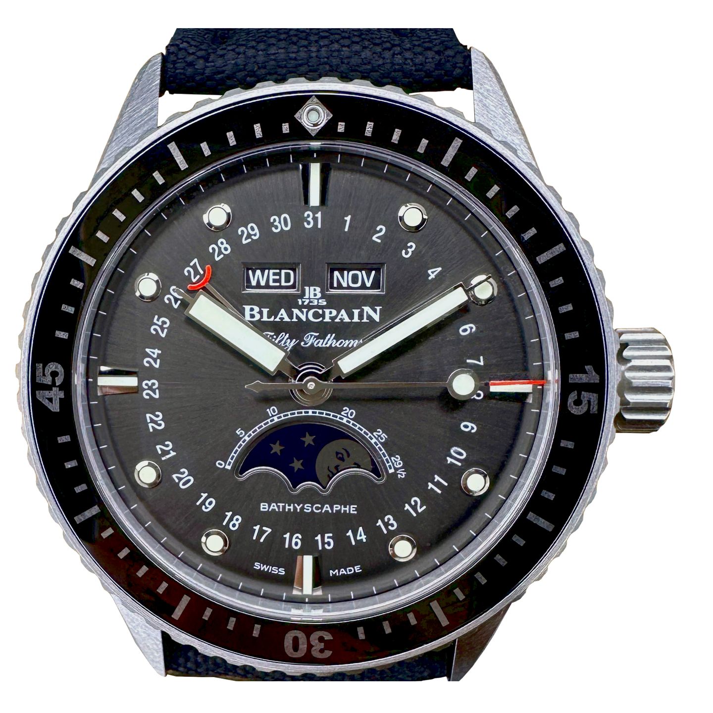 Blancpain Fifty Fathoms Bathyscaphe 5054-1110-B52A (2024) - Grijs wijzerplaat 43mm Staal (1/8)