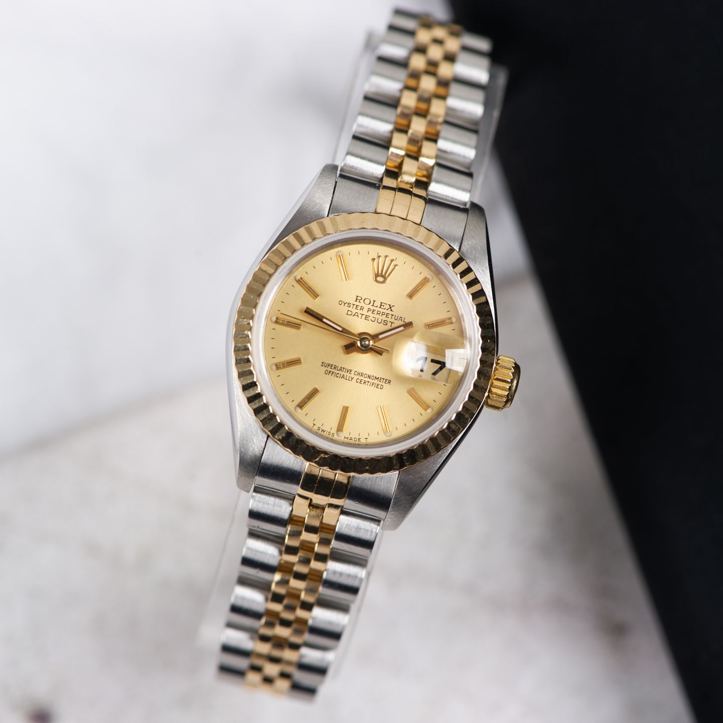 Rolex Lady-Datejust 69173 (1996) - Champagne dial 26 mm Gold/Steel case (1/8)