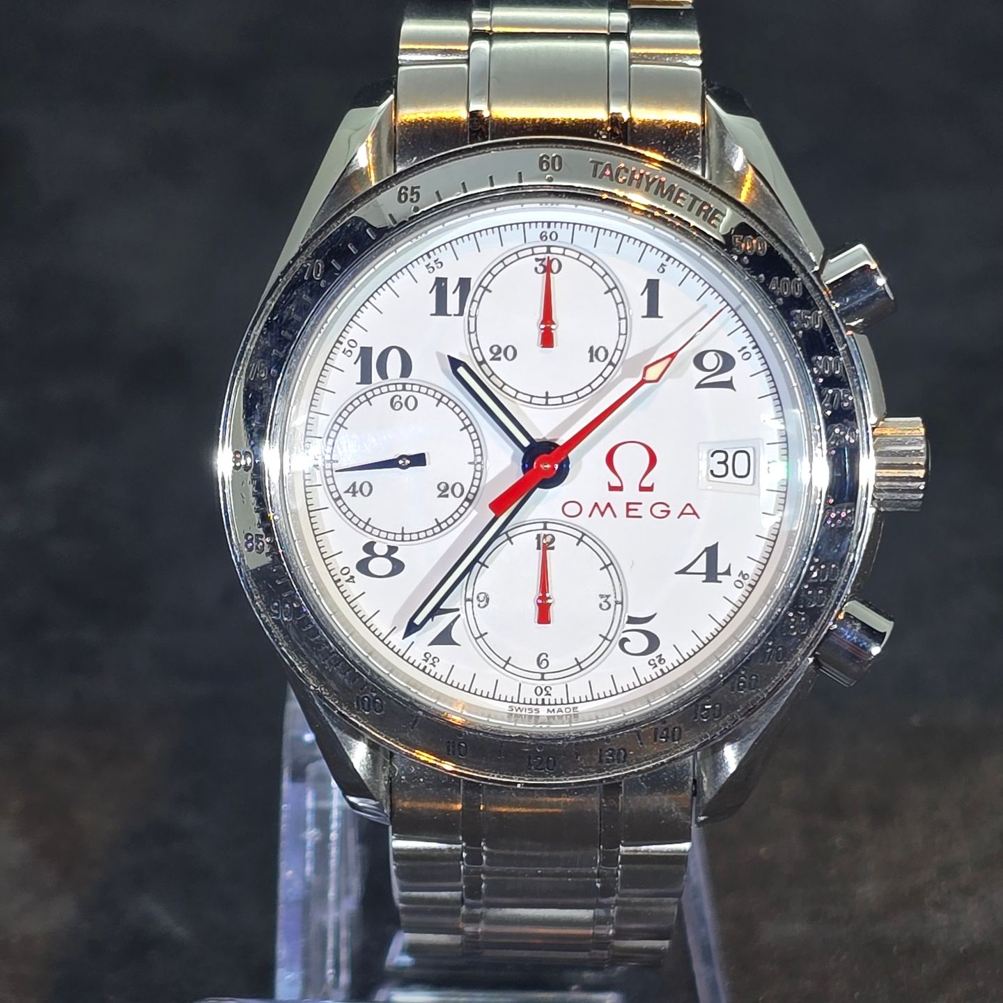 Omega Speedmaster Date 3513.20.00 (Onbekend (willekeurig serienummer)) - Zwart wijzerplaat 39mm Staal (1/8)