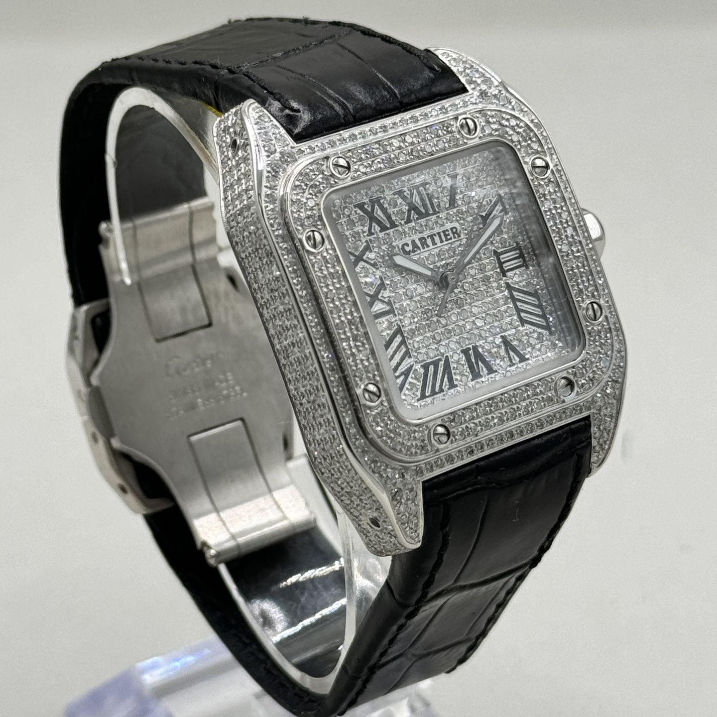 Cartier Santos 100 2878 (Onbekend (willekeurig serienummer)) - Zilver wijzerplaat 33mm Staal (5/8)