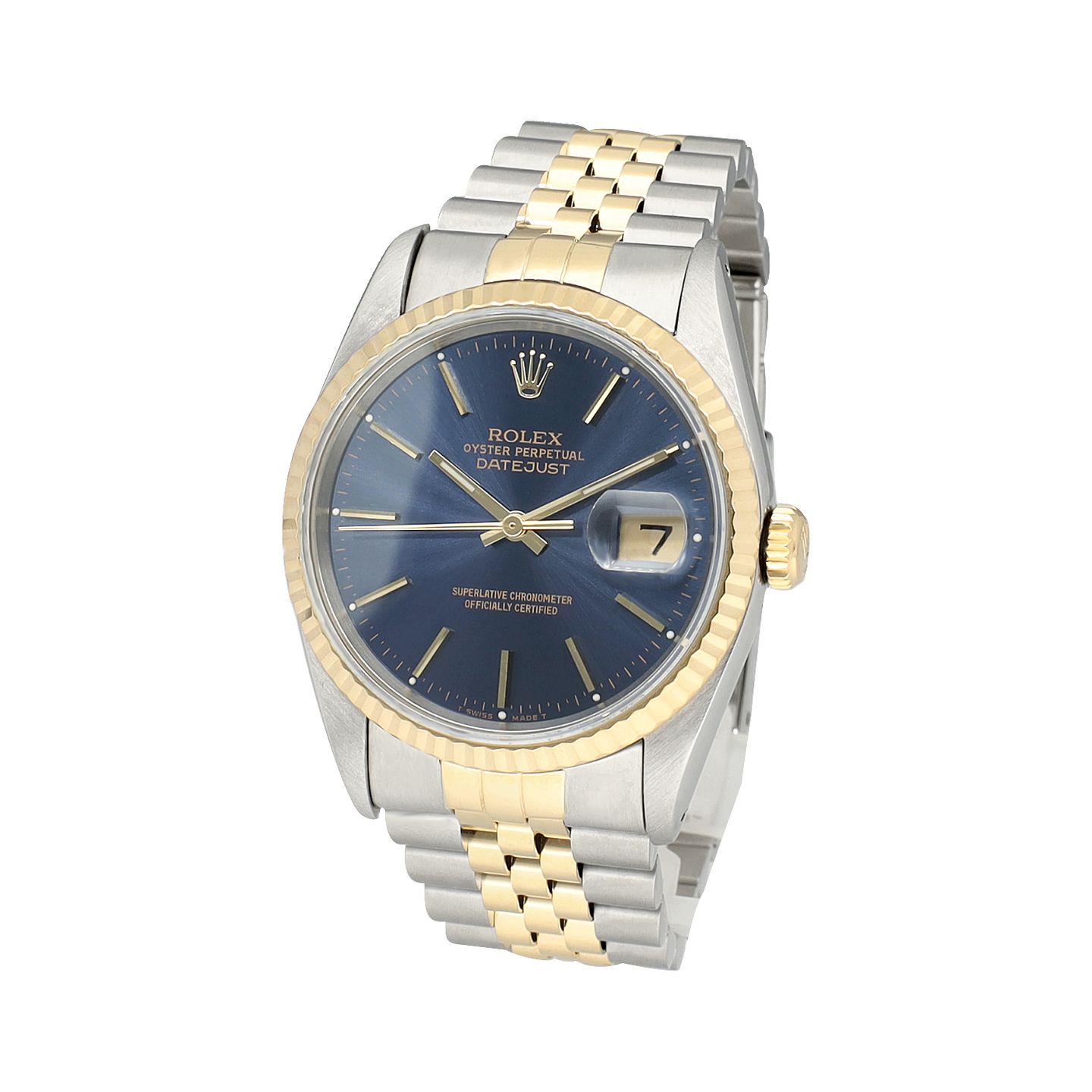 Rolex Datejust 36 16233 (1991) - Blauw wijzerplaat 36mm Goud/Staal (4/8)