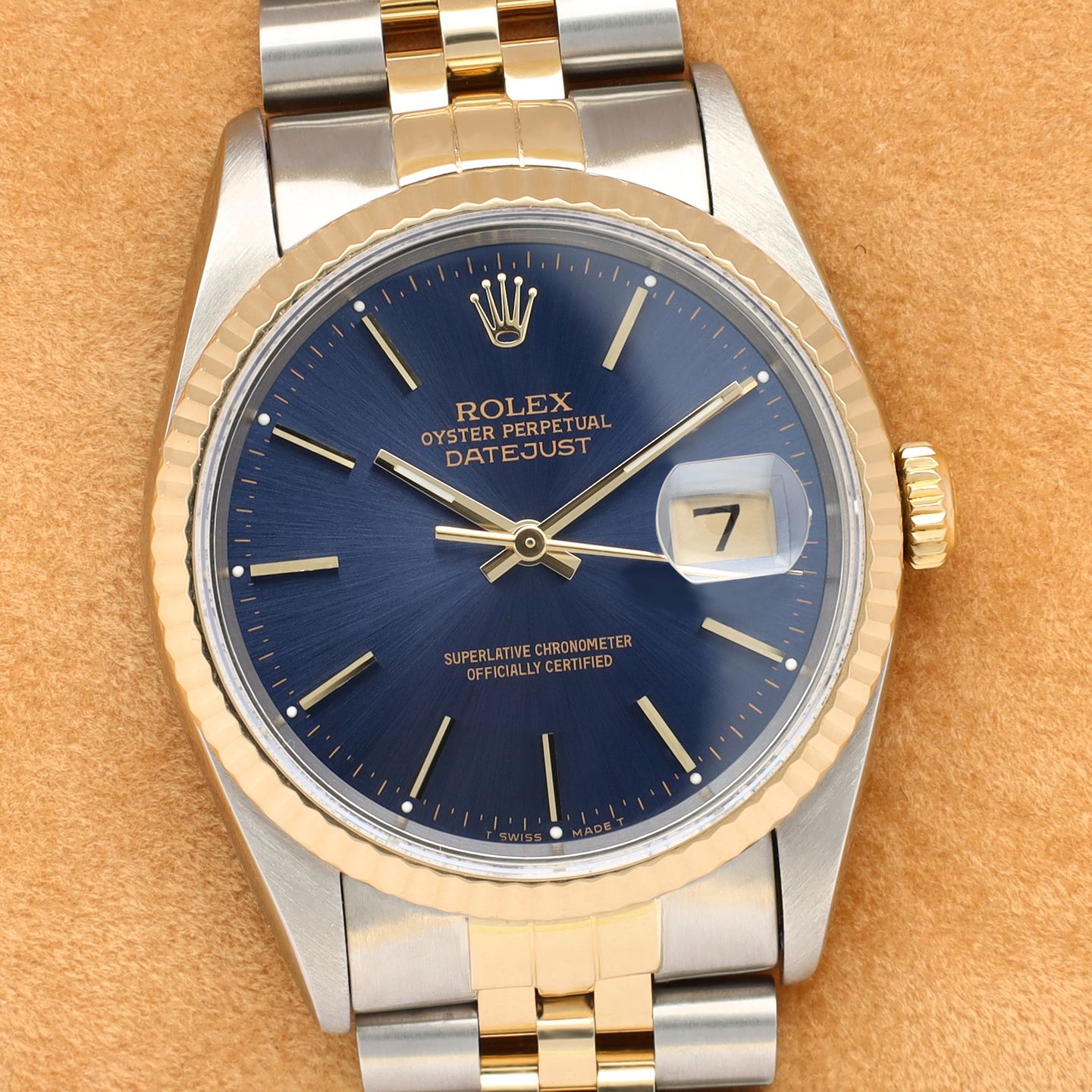 Rolex Datejust 36 16233 (1991) - Blauw wijzerplaat 36mm Goud/Staal (1/8)