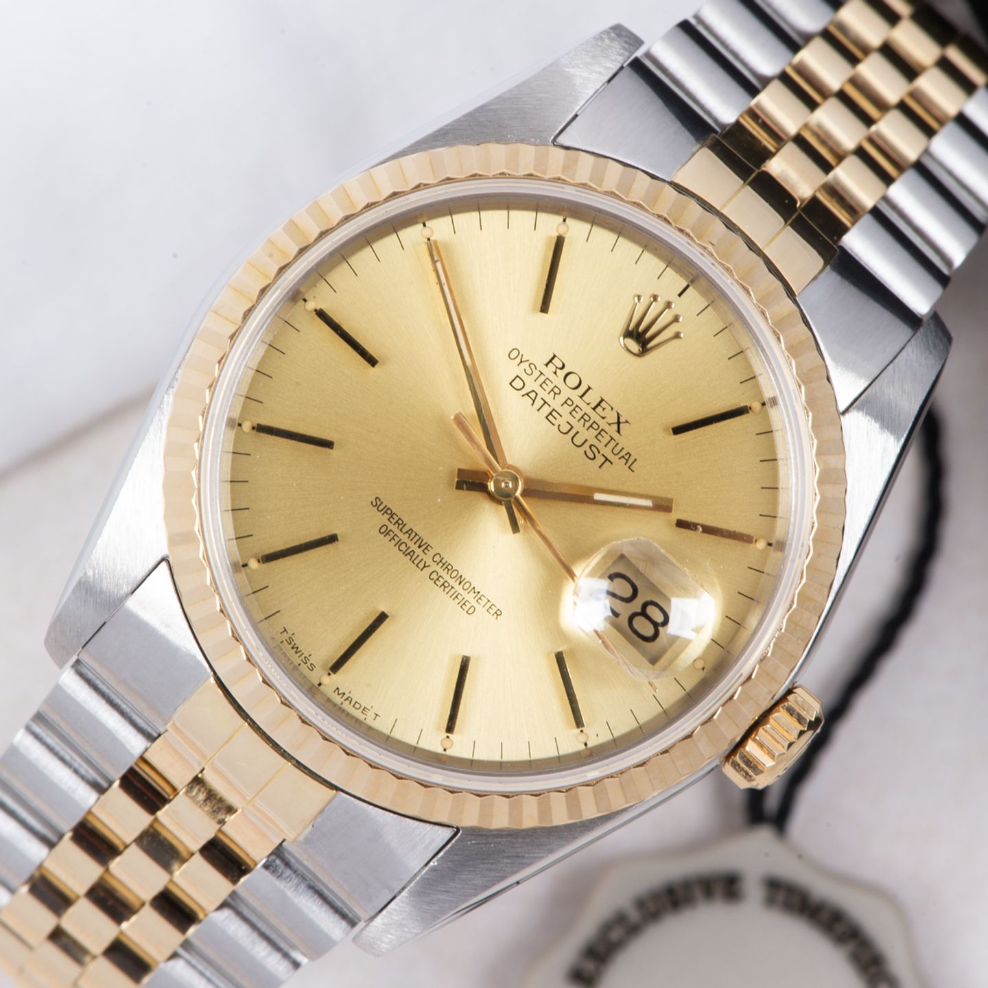 Rolex Datejust 36 16233 (1988) - Champagne dial 36 mm Gold/Steel case (1/8)