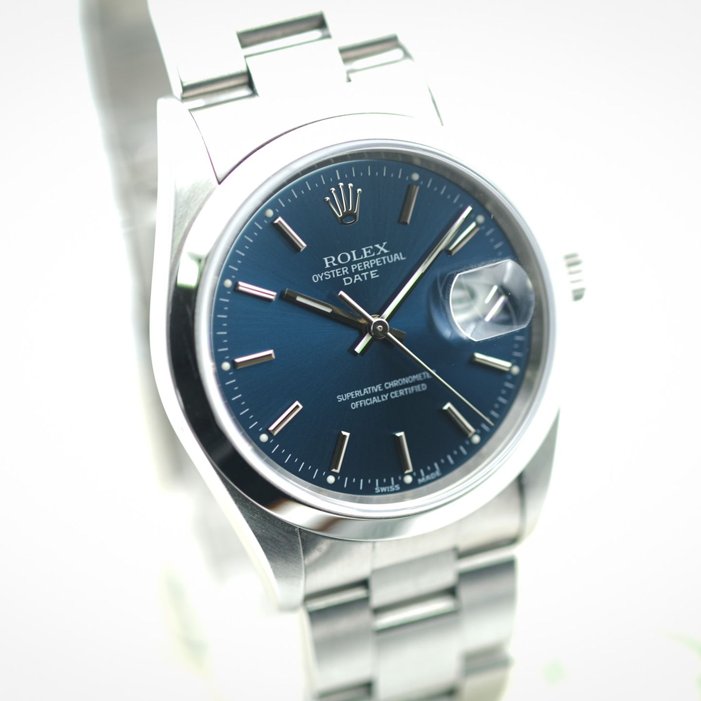 Rolex Oyster Perpetual Date 15200 (2001) - Blue dial 34 mm Steel case (5/8)