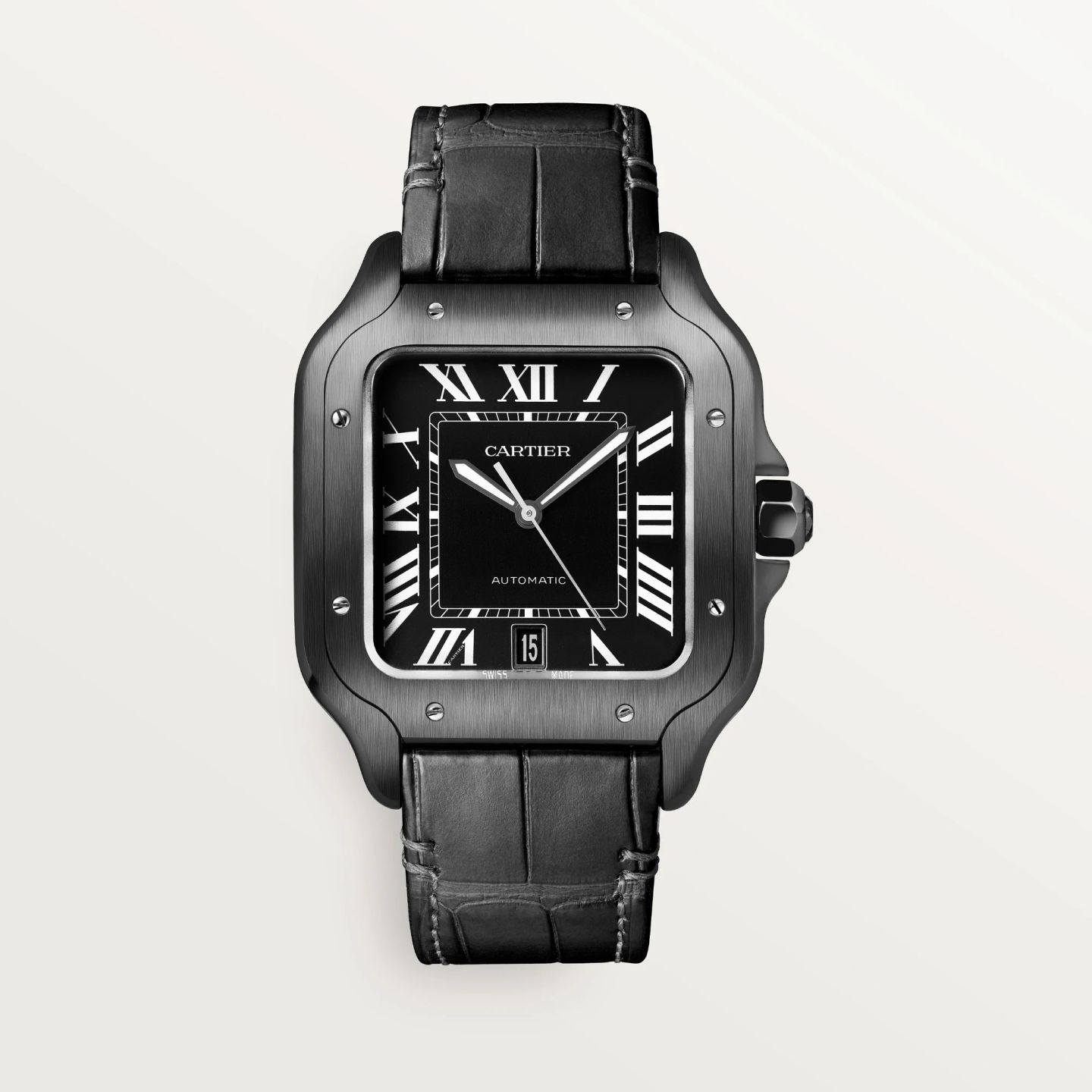 Cartier Santos WSSA0039 (2024) - Zwart wijzerplaat 40mm Staal (2/8)