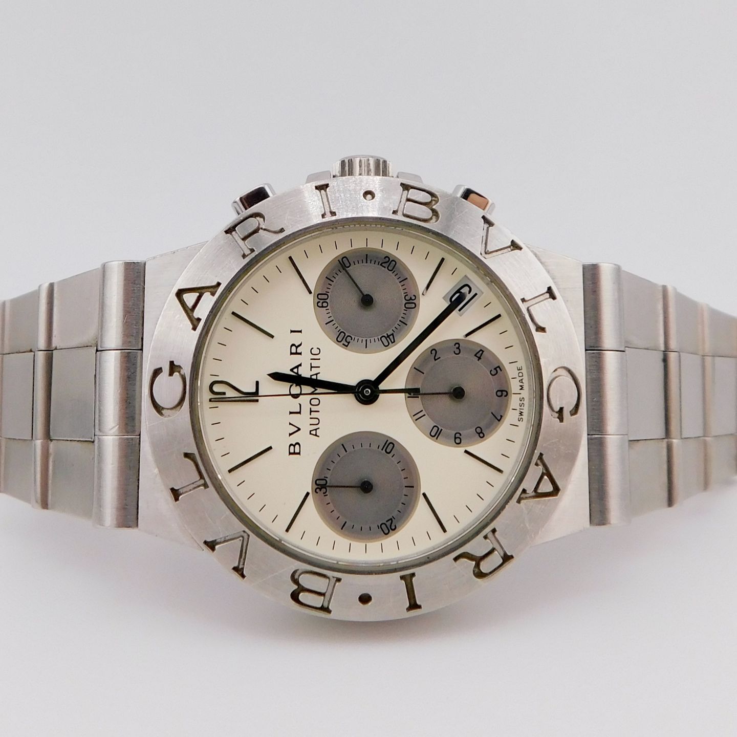 Bulgari Diagono CH 35 S (2000) - White dial 35 mm Steel case (3/4)