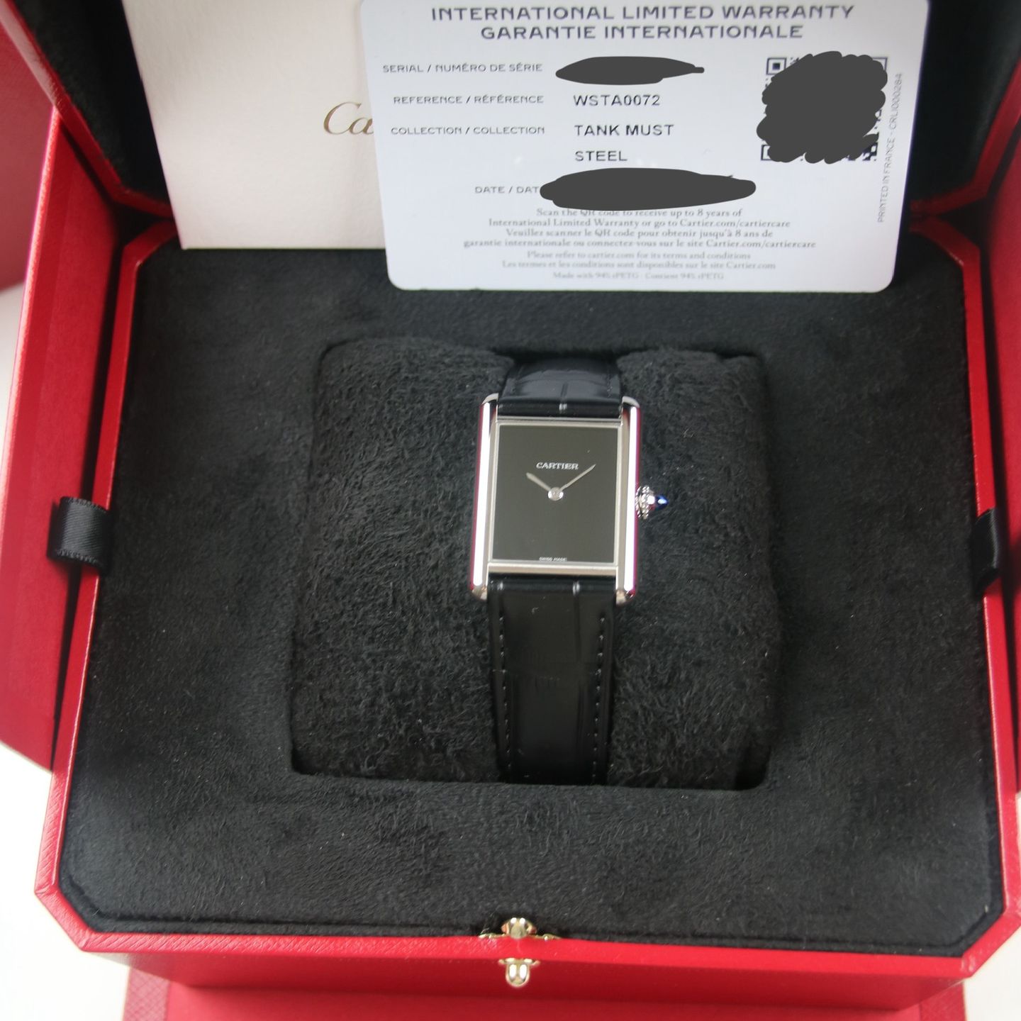 Cartier Tank WSTA0072 (2025) - Black dial 34 mm Steel case (3/6)