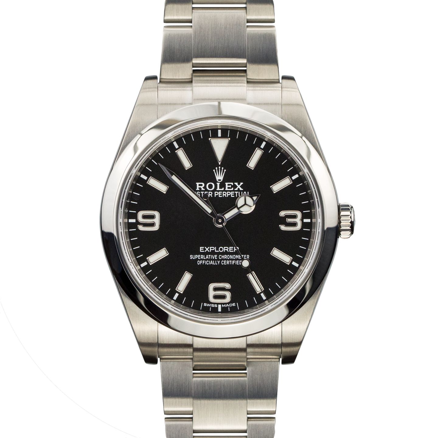 Rolex Explorer 214270 (2017) - Black dial 39 mm Steel case (1/8)