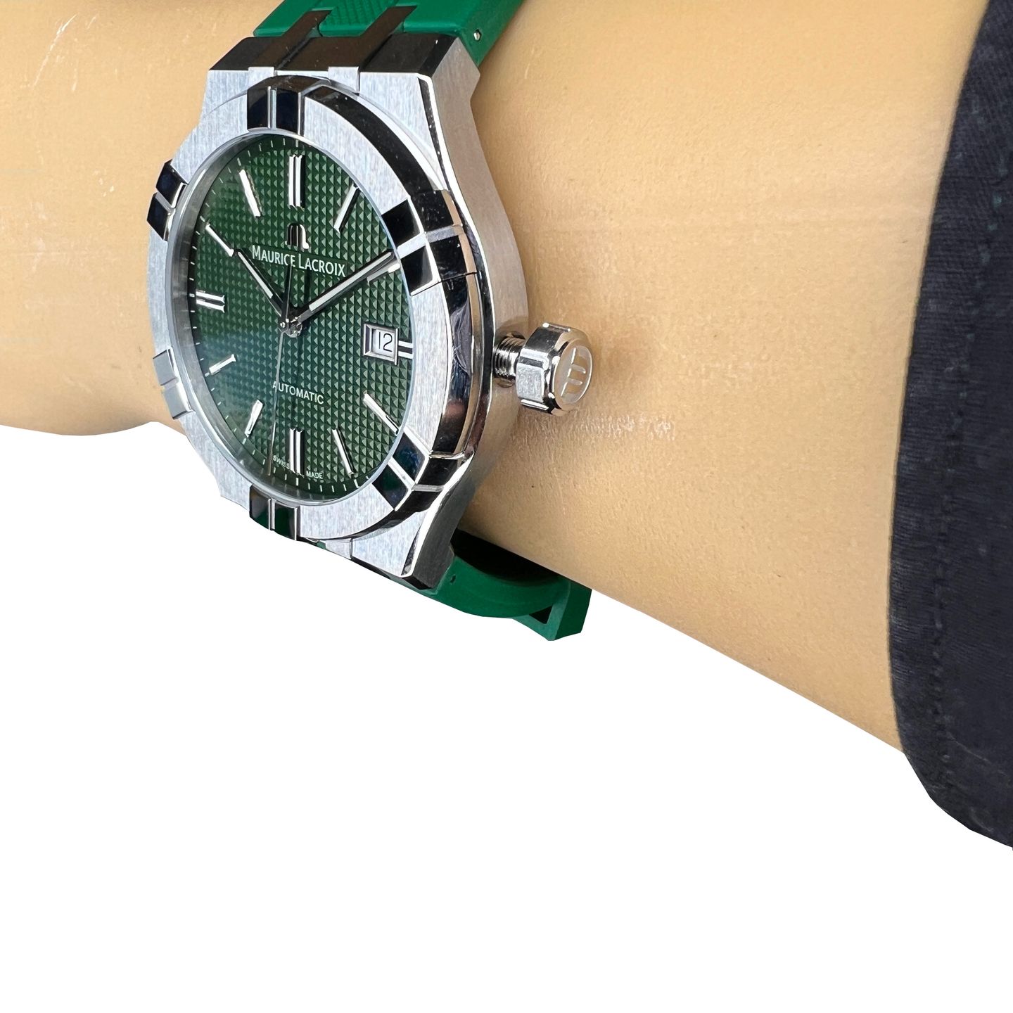 Maurice Lacroix Aikon AI6008-SS000-630-5 (2024) - Groen wijzerplaat 42mm Staal (4/8)