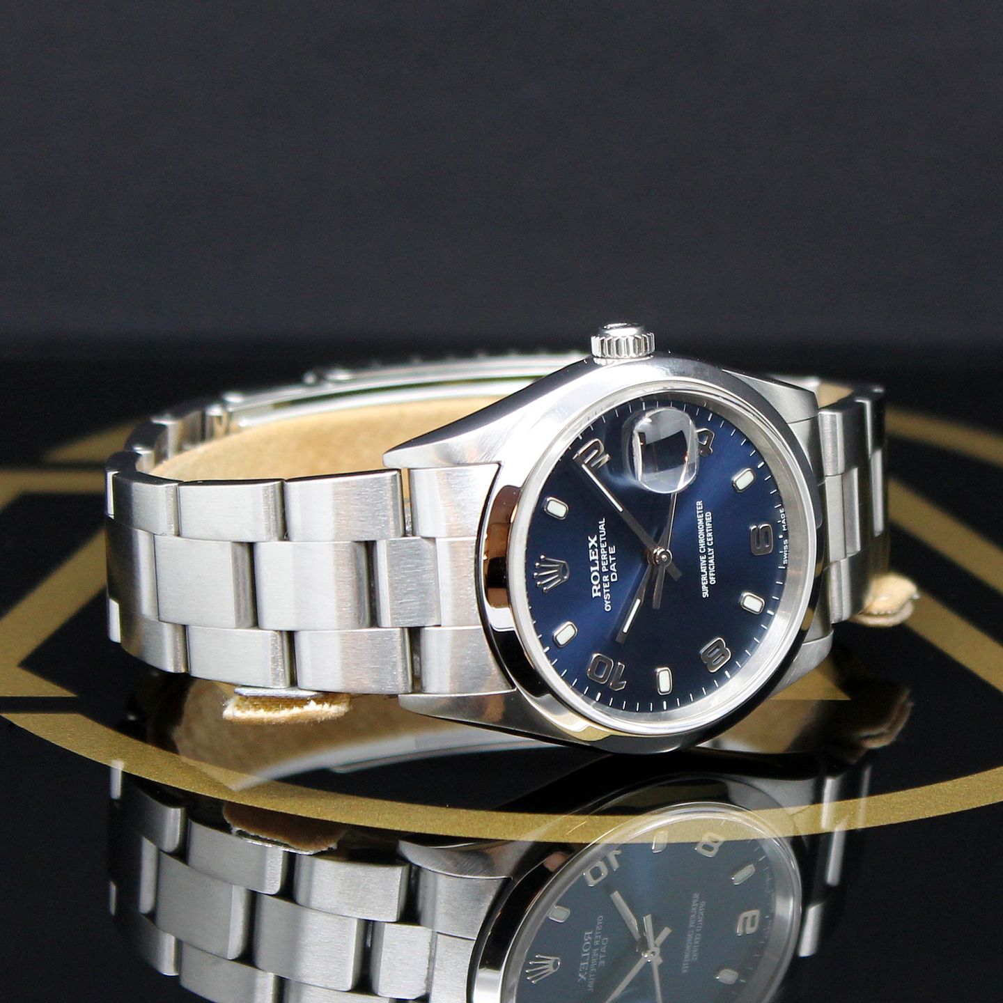Rolex Oyster Perpetual Date 15200 (2001) - Blue dial 34 mm Steel case (3/7)
