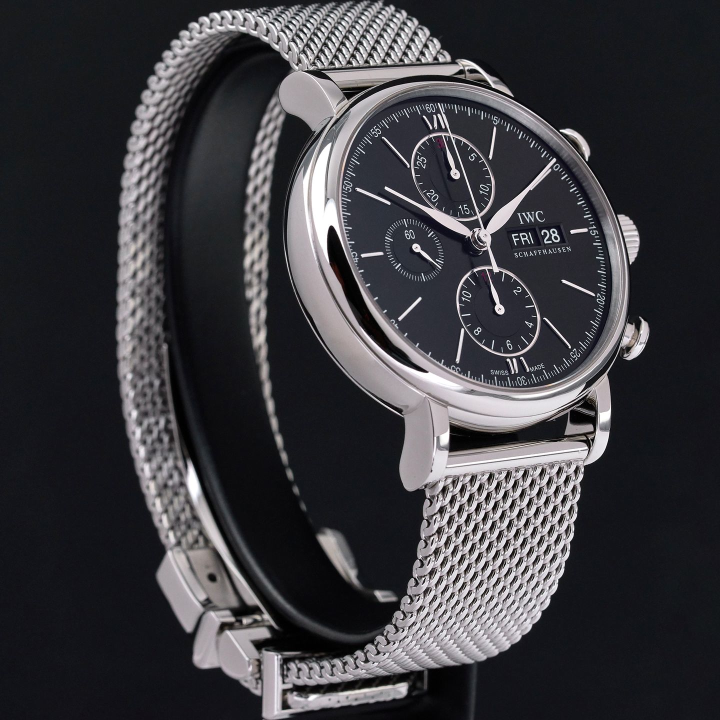 IWC Portofino Chronograph IW391006 (2013) - Black dial 42 mm Steel case (4/7)