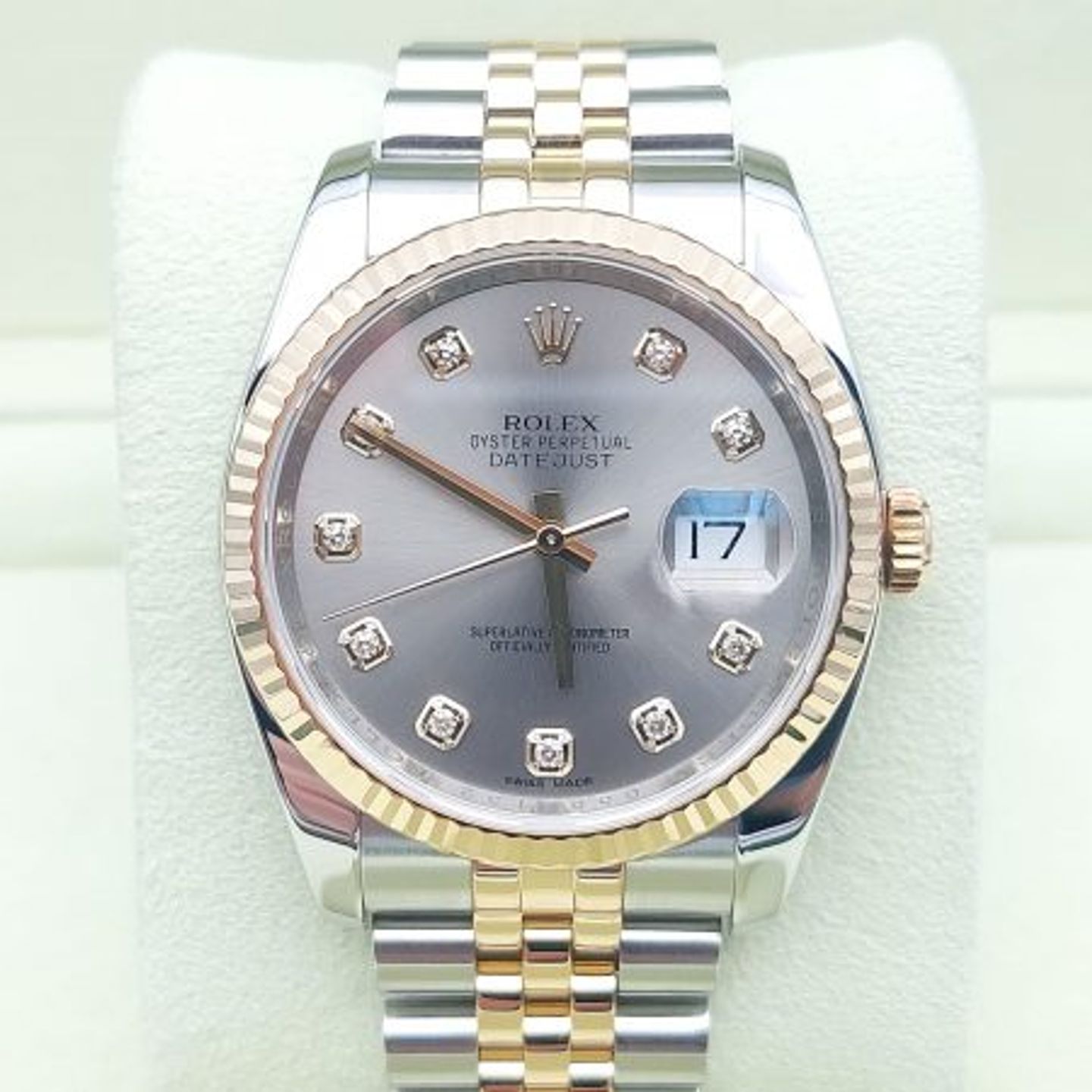 Rolex Datejust 36 116233 (2014) - Grey dial 36 mm Gold/Steel case (1/8)