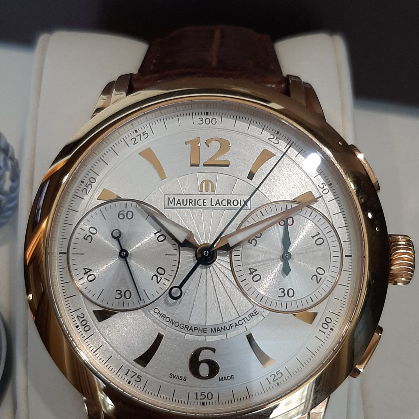 Maurice Lacroix Masterpiece MP7008-PG101-120 (2008) - Silver dial 45 mm Red Gold case (1/8)