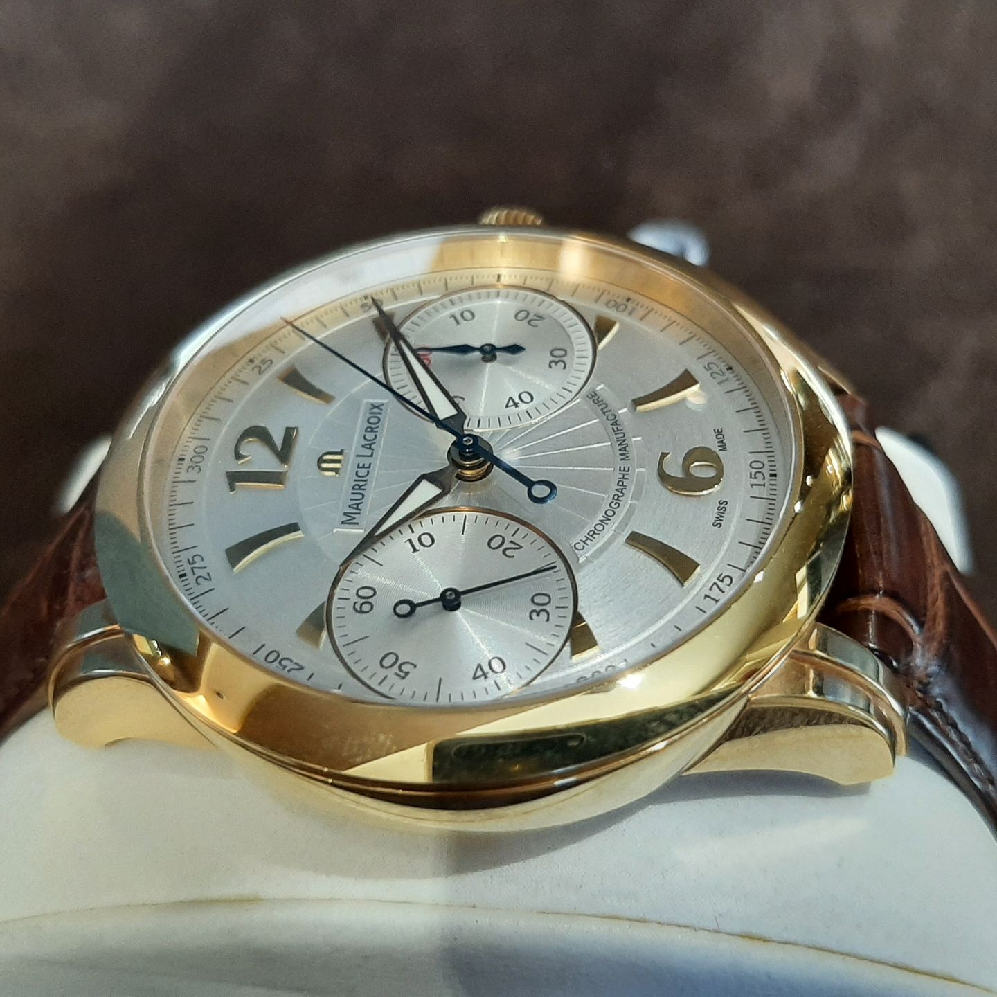 Maurice Lacroix Masterpiece MP7008-PG101-120 (2008) - Silver dial 45 mm Red Gold case (4/8)