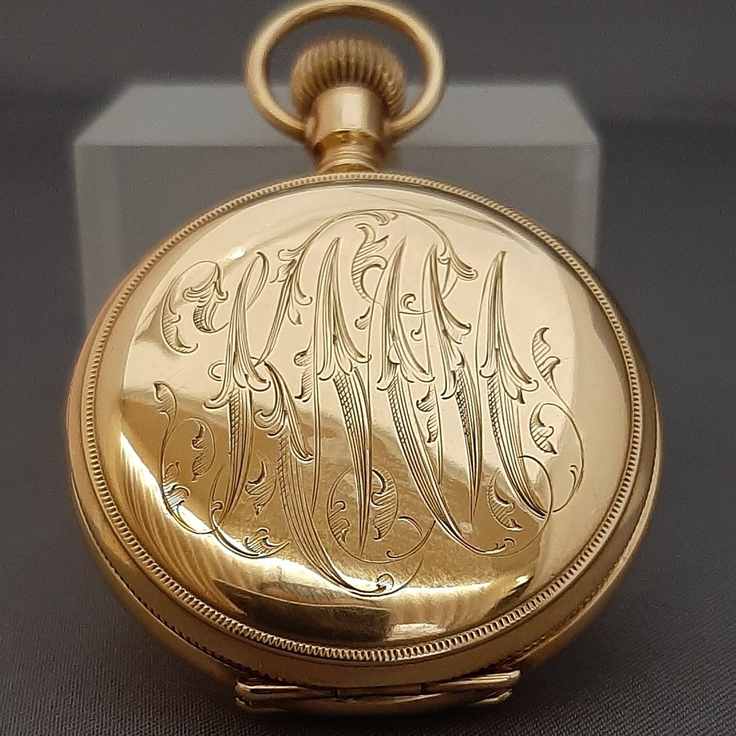 Waltham Pocket watch Unknown (Before 1900) - White dial 40 mm Yellow Gold case (1/7)