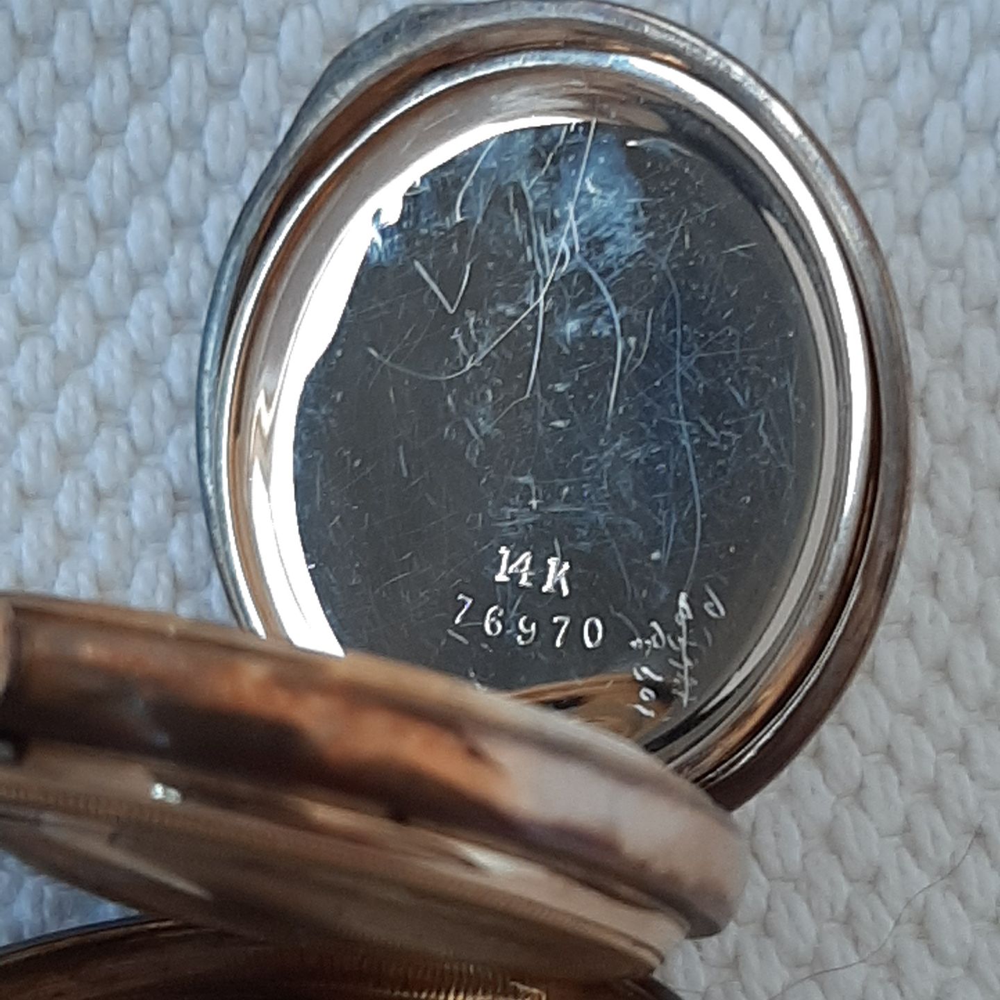 Elgin Pocket watch Unknown (Onbekend (willekeurig serienummer)) - Wit wijzerplaat 35mm Roségoud (3/7)