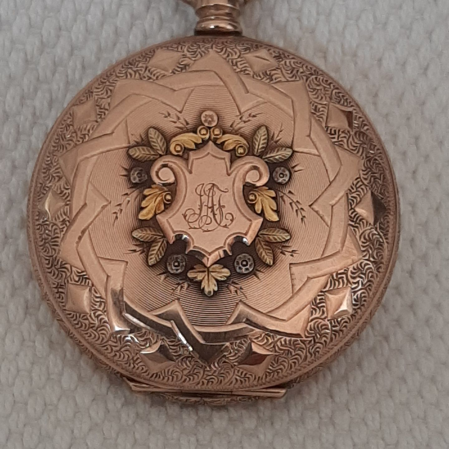 Elgin Pocket watch Unknown (Before 1900) - White dial 40 mm Rose Gold case (2/8)