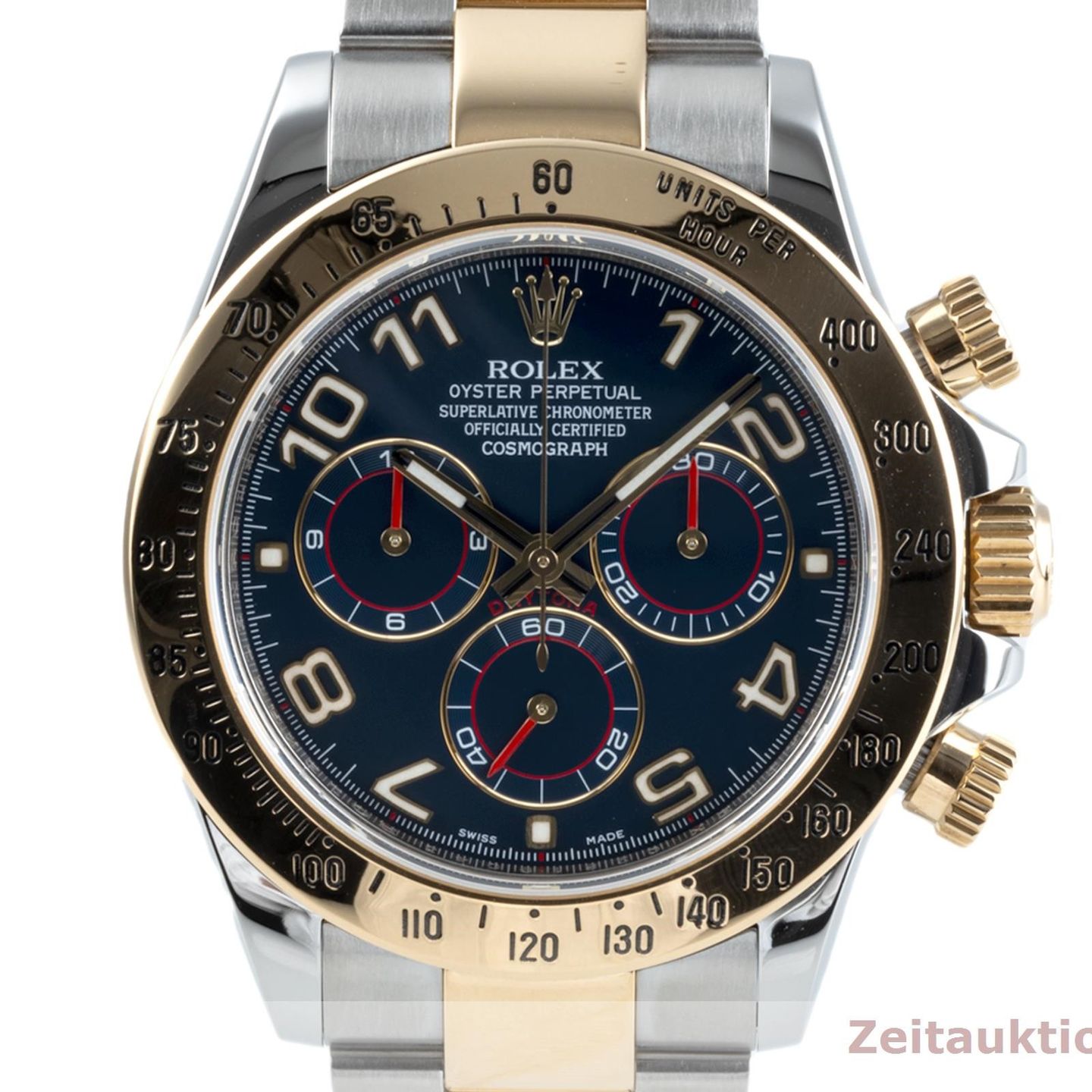 Rolex Daytona 116523 (Onbekend (willekeurig serienummer)) - Blauw wijzerplaat 40mm Goud/Staal (8/8)