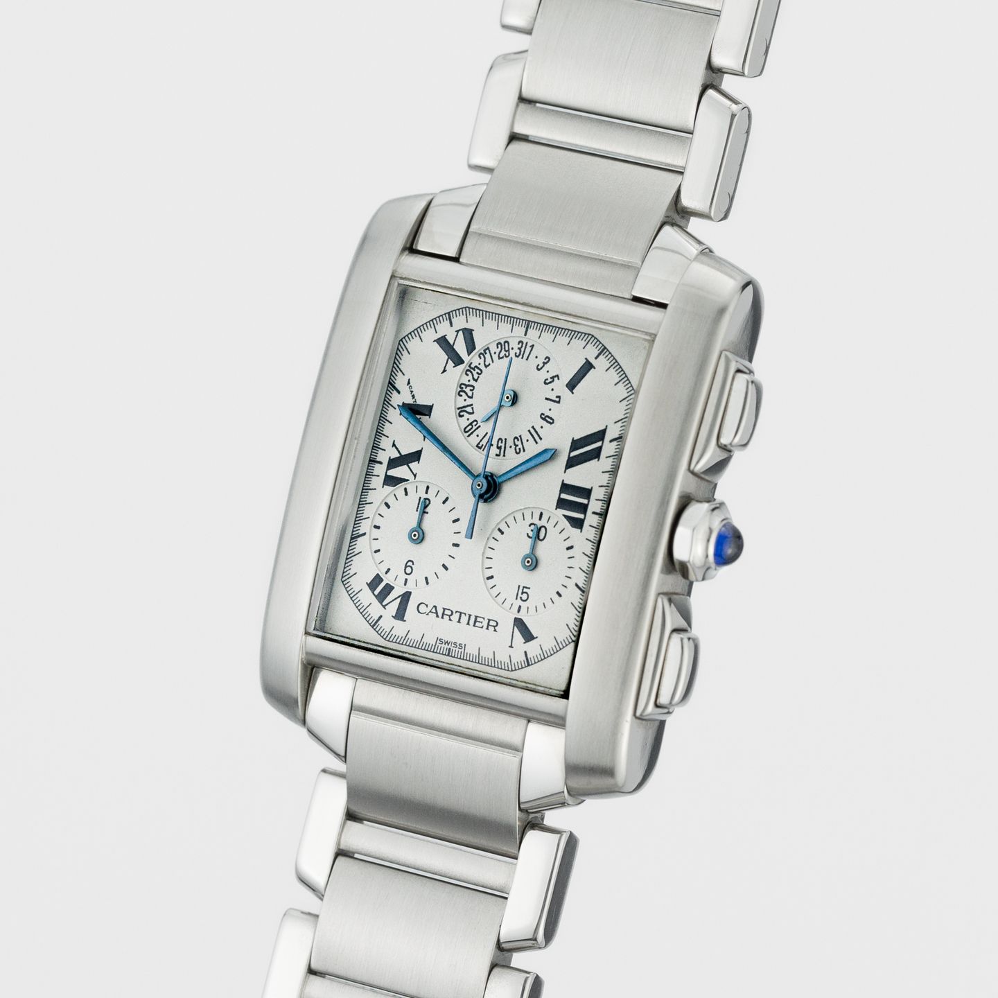 Cartier Tank Française W51001Q3 (Unknown (random serial)) - White dial 28 mm Steel case (2/8)