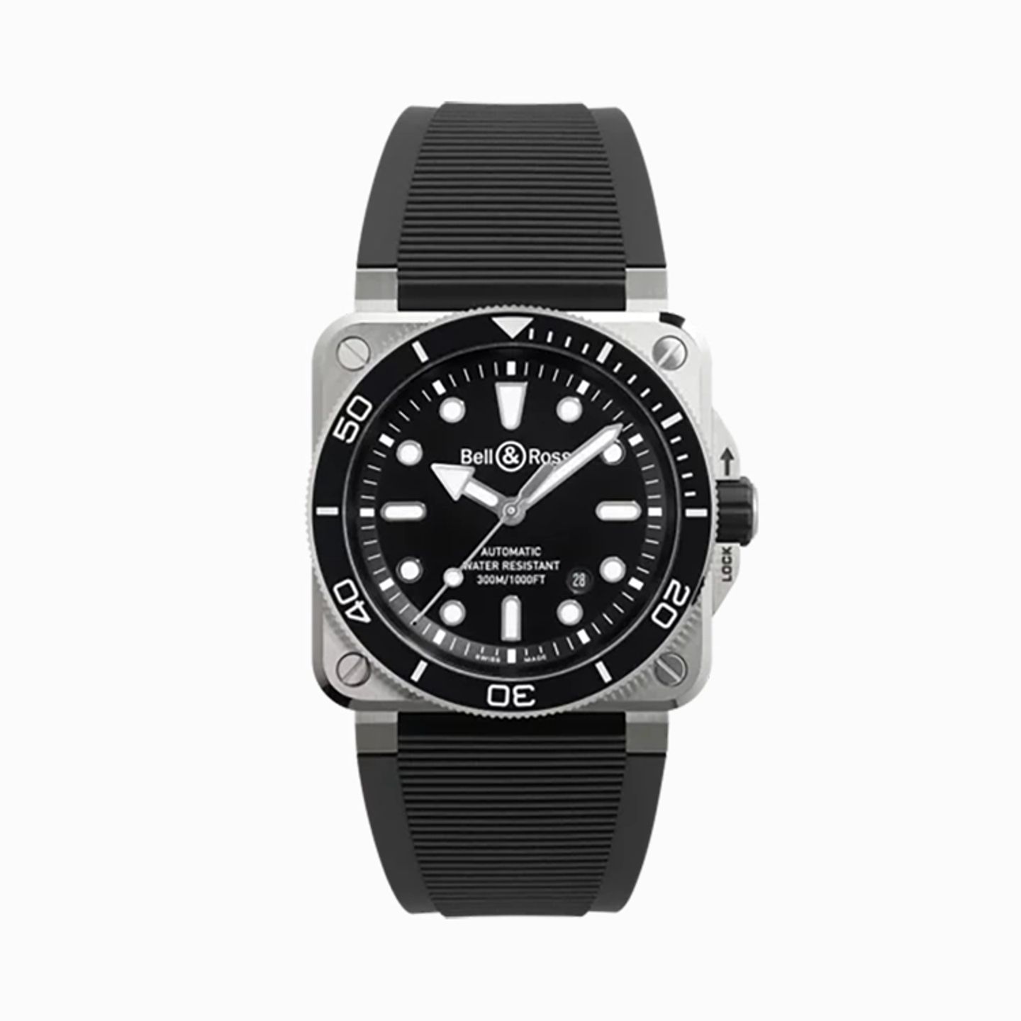 Bell & Ross BR 03 BR03A-D-BL-ST/SRB (2025) - Zwart wijzerplaat 42mm Staal (1/1)