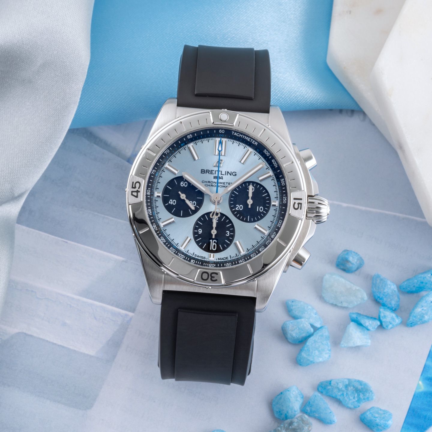 Breitling Chronomat 42 PB0134101C1S1 (2021) - Blauw wijzerplaat 42mm Staal (1/8)