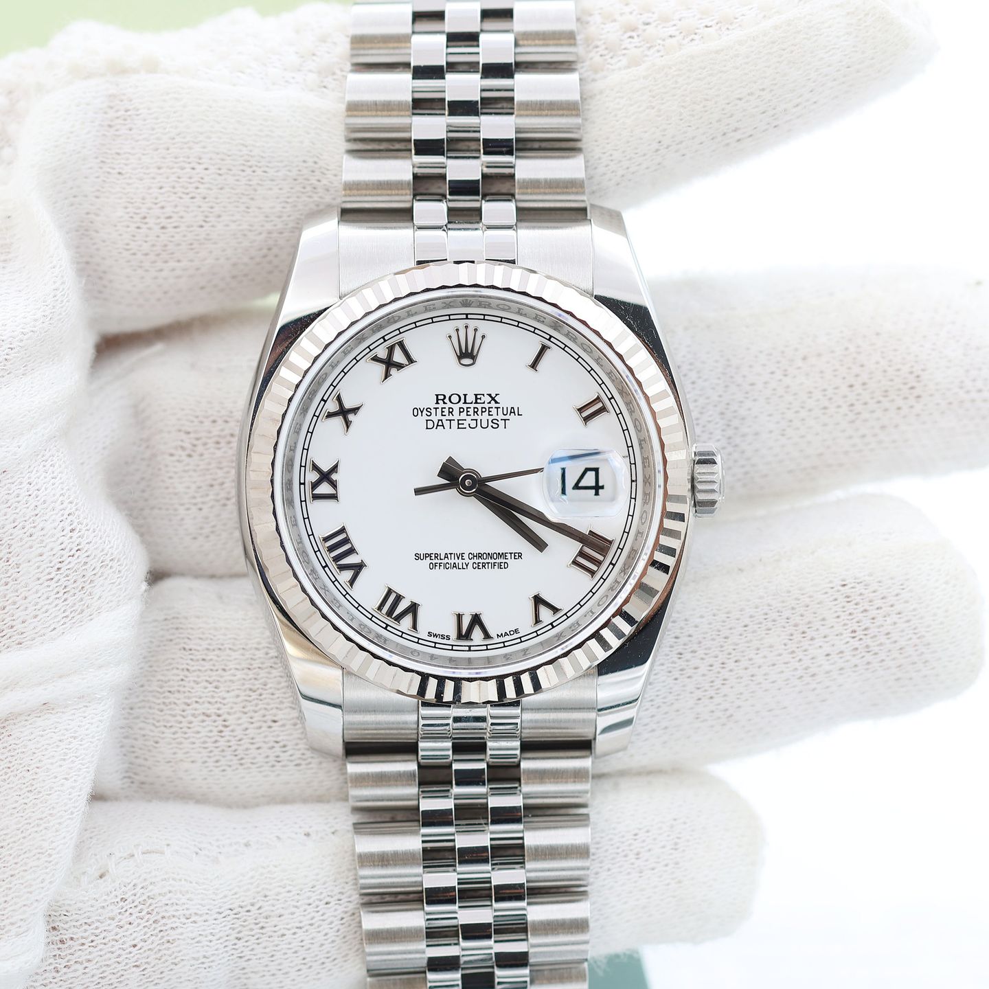 Rolex Datejust 36 116234 (2007) - Wit wijzerplaat 36mm Staal (4/8)