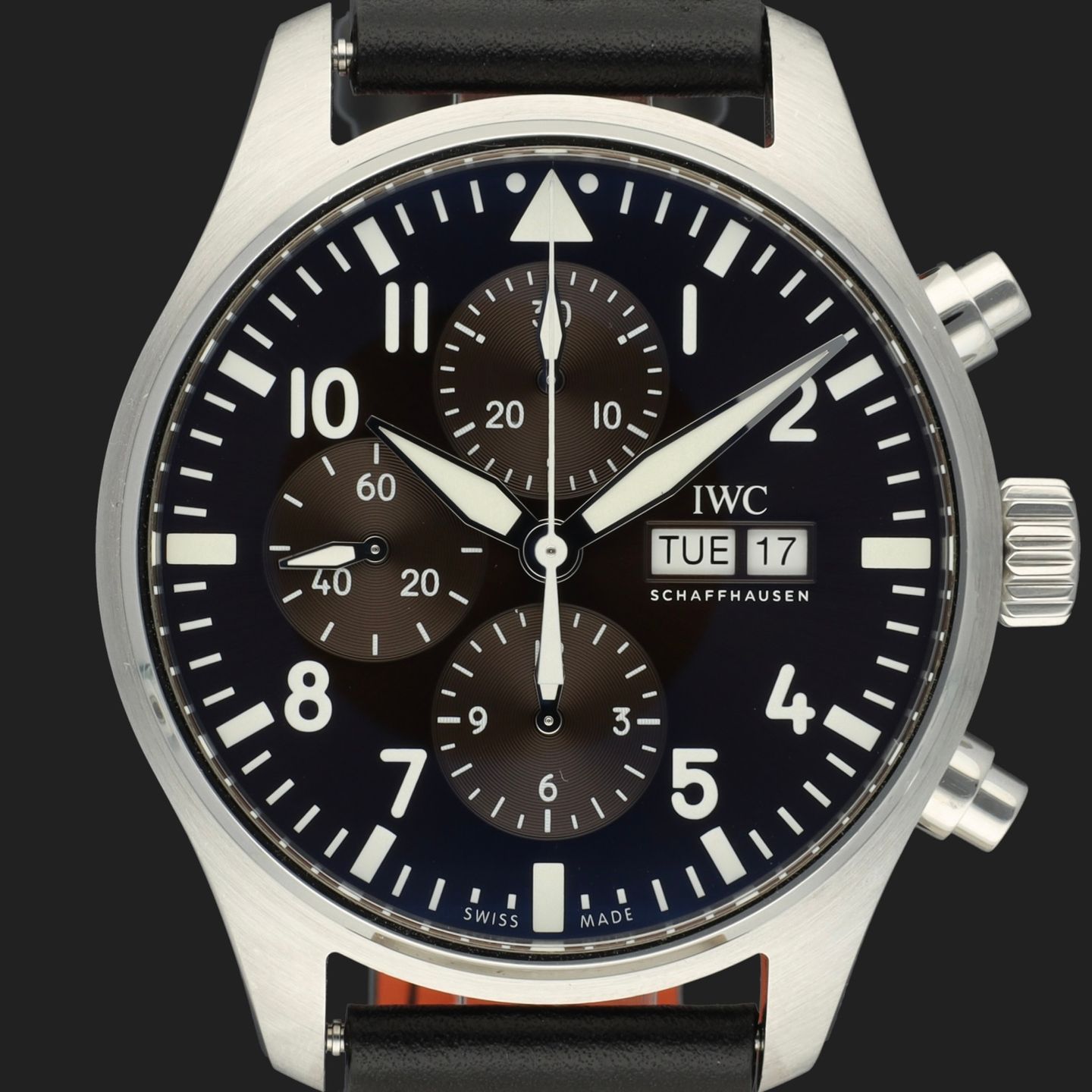 IWC Pilot Chronograph IW377713 (2019) - Brown dial 43 mm Steel case (2/8)