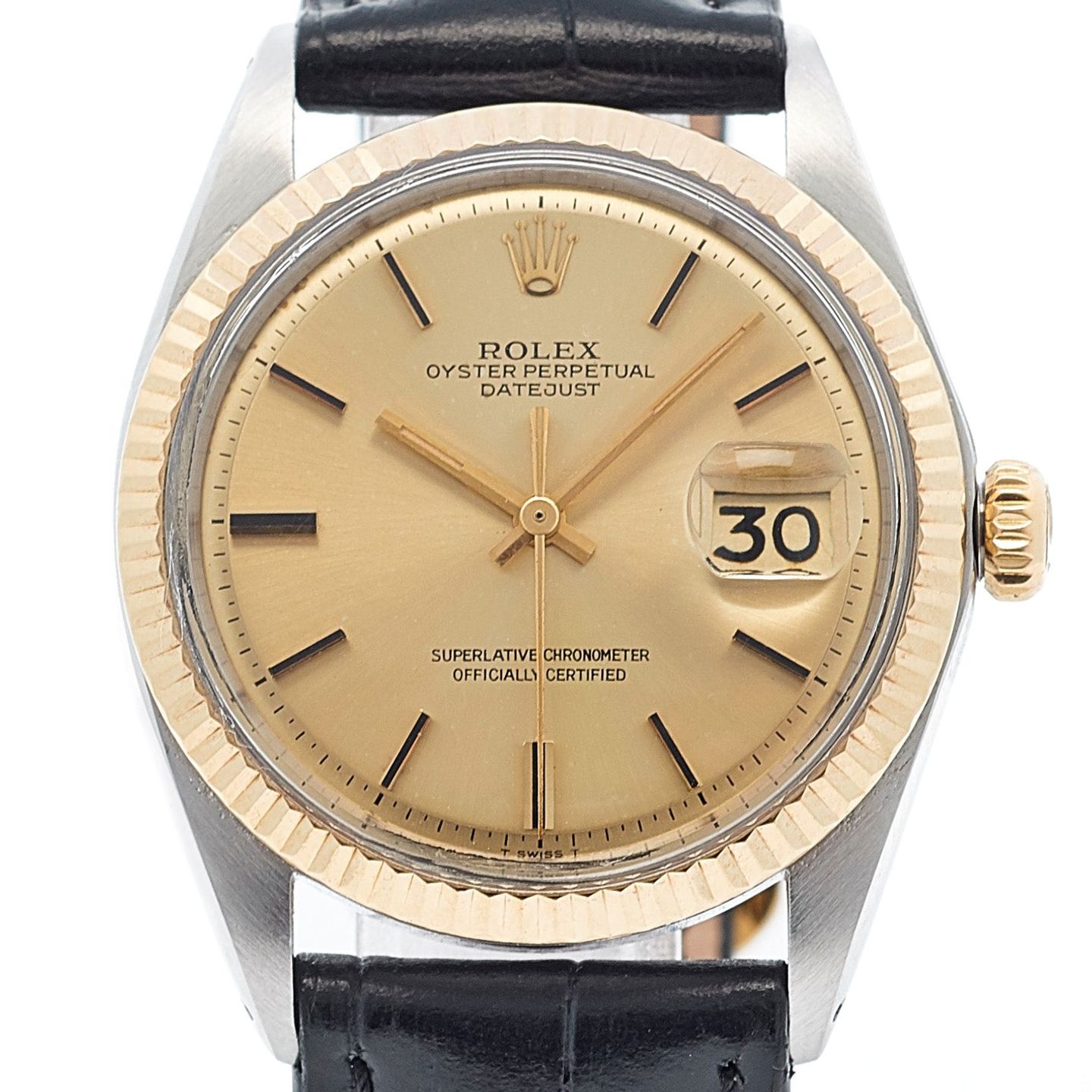 Rolex Datejust 36 16013 (1972) - Gold dial 36 mm Gold/Steel case (1/5)