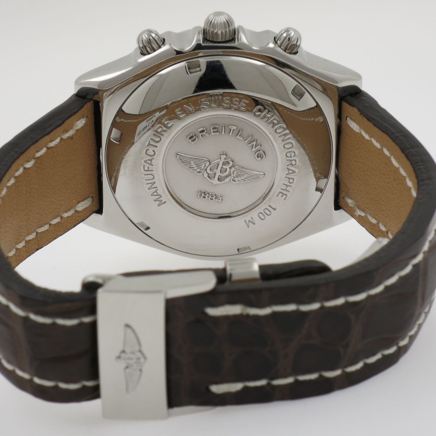 Breitling Chronomat D13050.1 (Unknown (random serial)) - White dial 45 mm Gold/Steel case (3/4)