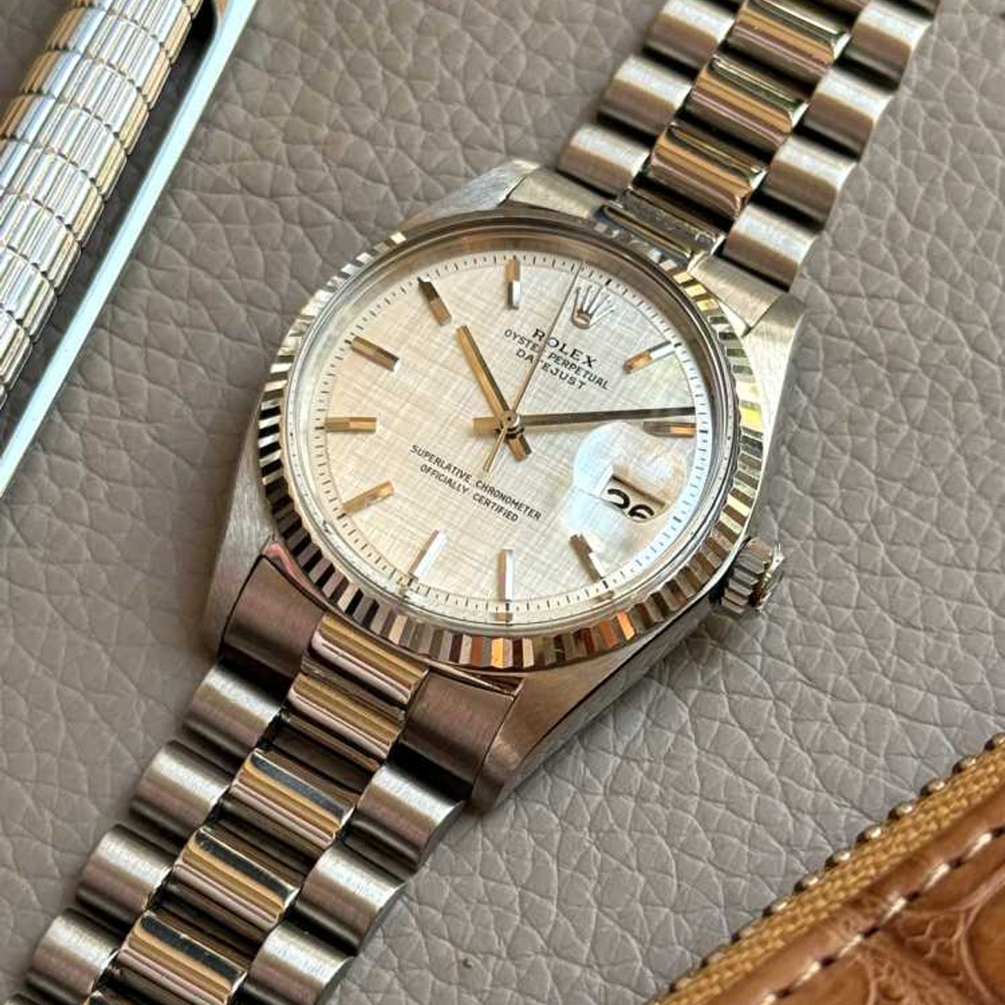 Rolex Datejust 1601/9 (1972) - Zilver wijzerplaat 36mm Witgoud (3/8)