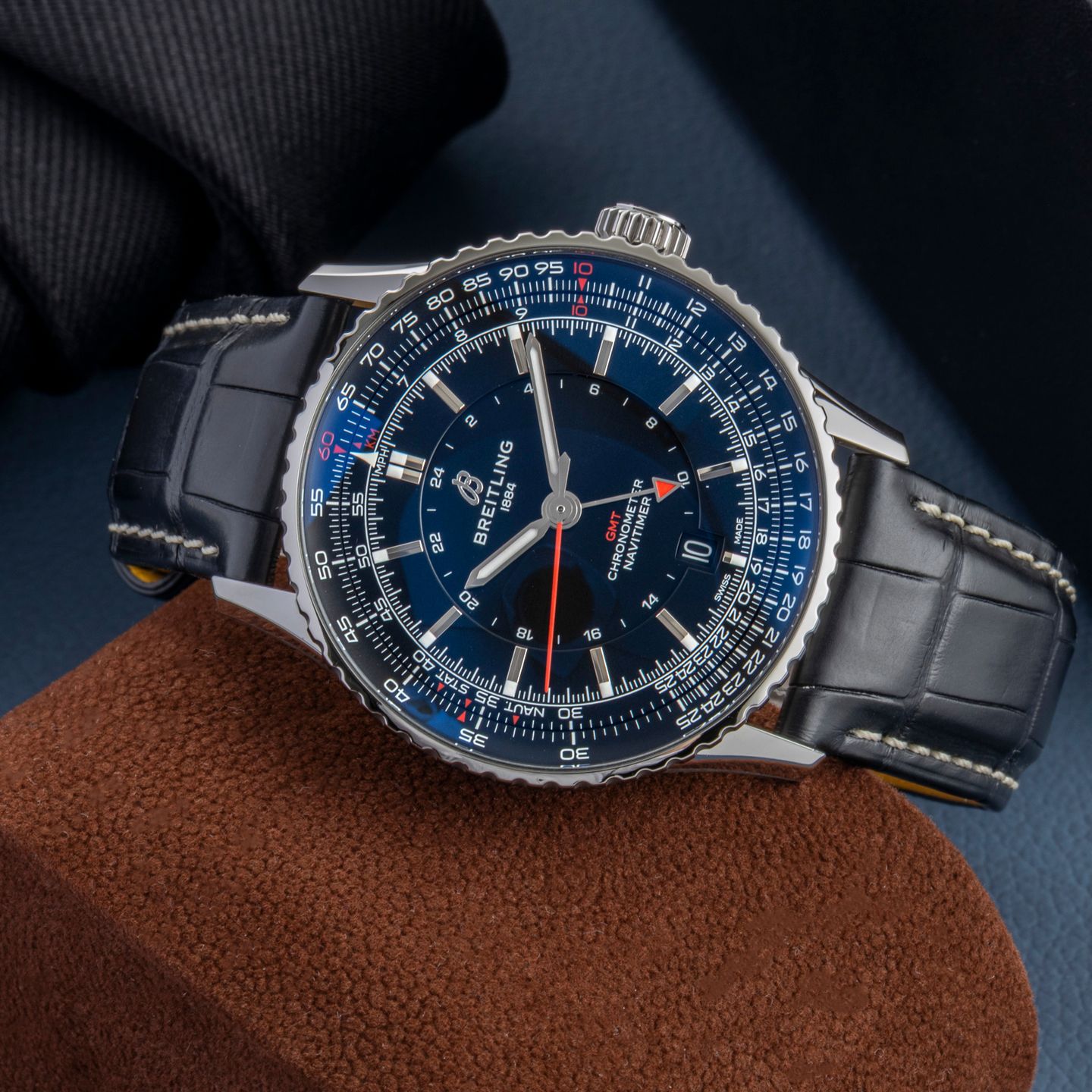 Breitling Navitimer GMT A32310251B1P1 (Onbekend (willekeurig serienummer)) - Zwart wijzerplaat 41mm Staal (2/8)