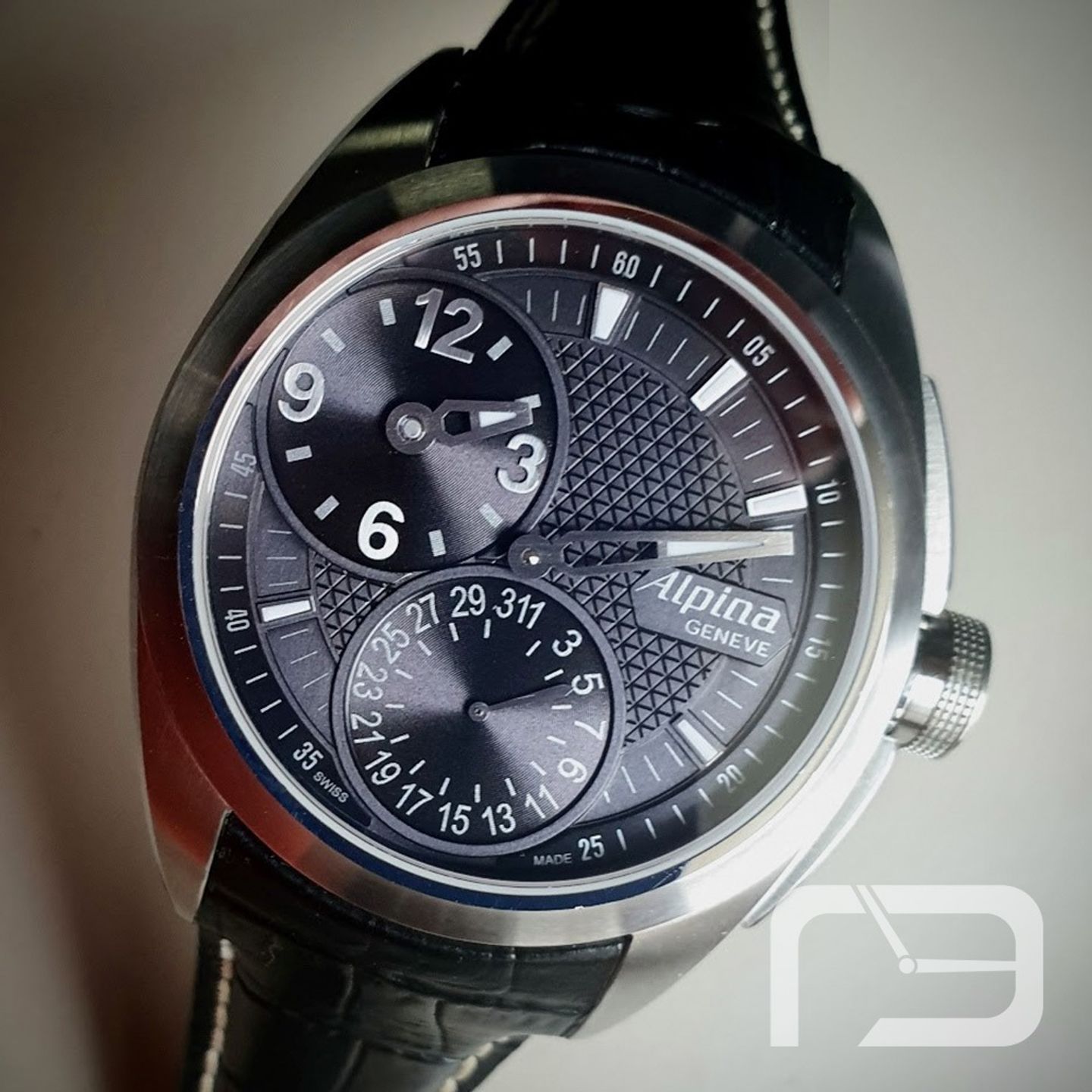 Alpina Startimer AL-950BGR4S6 (Unknown (random serial)) - Black dial 44 mm Steel case (1/8)