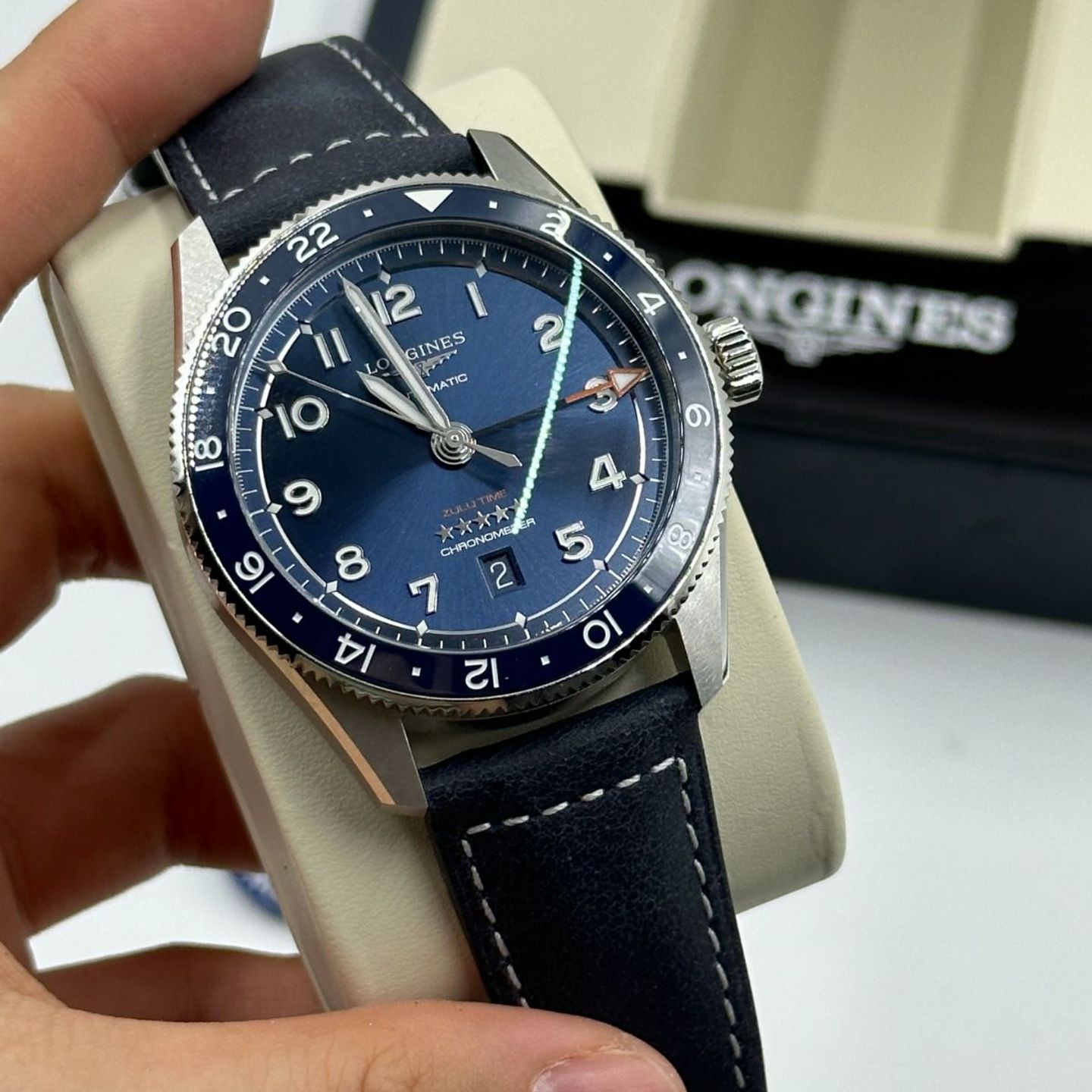 Longines Spirit L3.812.4.93.2 (2023) - Blauw wijzerplaat 42mm Staal (8/8)