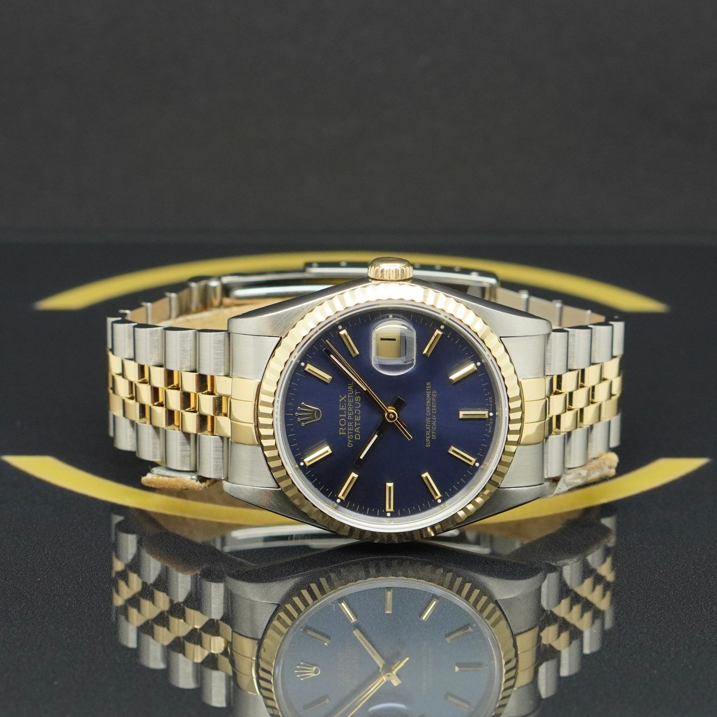 Rolex Datejust 36 16233 (1989) - Blauw wijzerplaat 36mm Goud/Staal (4/7)