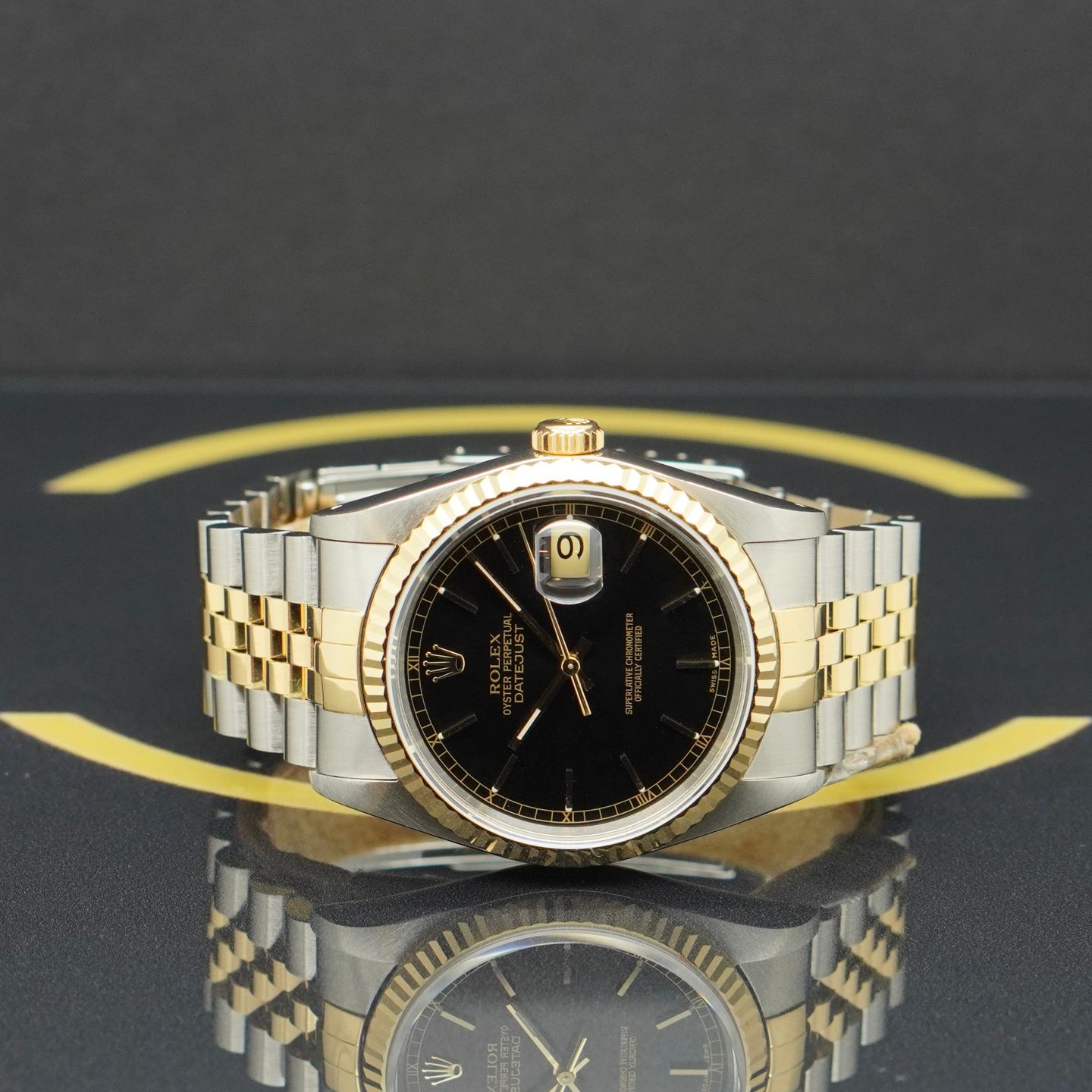 Rolex Datejust 36 16233 (1991) - Black dial 36 mm Gold/Steel case (4/7)