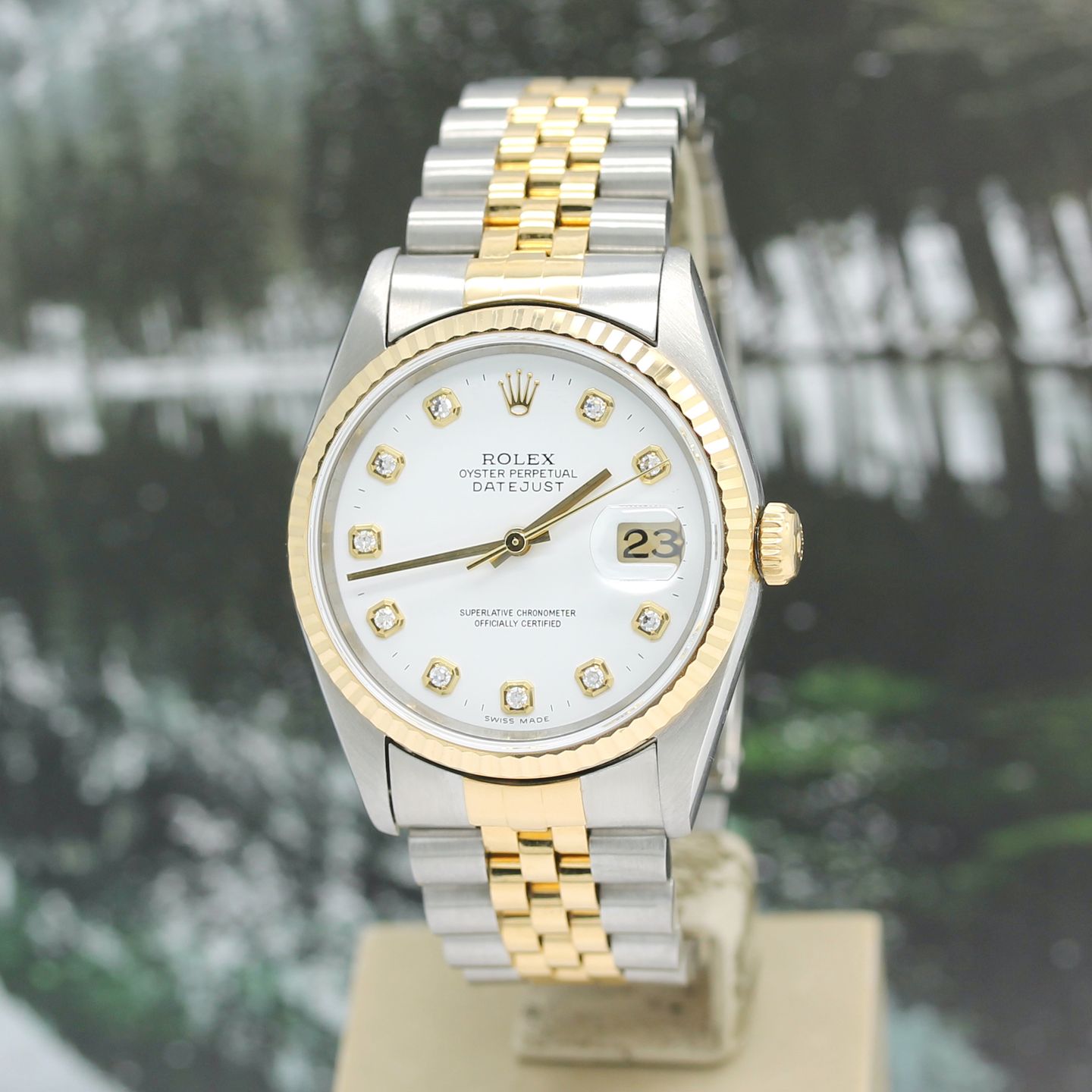 Rolex Datejust 36 16233 (1997) - White dial 36 mm Gold/Steel case (8/8)