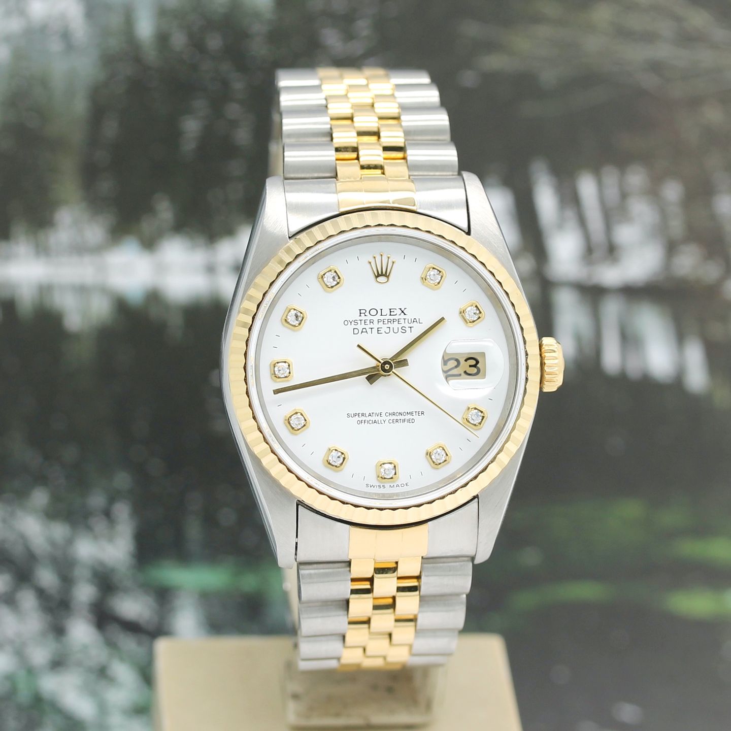 Rolex Datejust 36 16233 (1997) - White dial 36 mm Gold/Steel case (7/8)
