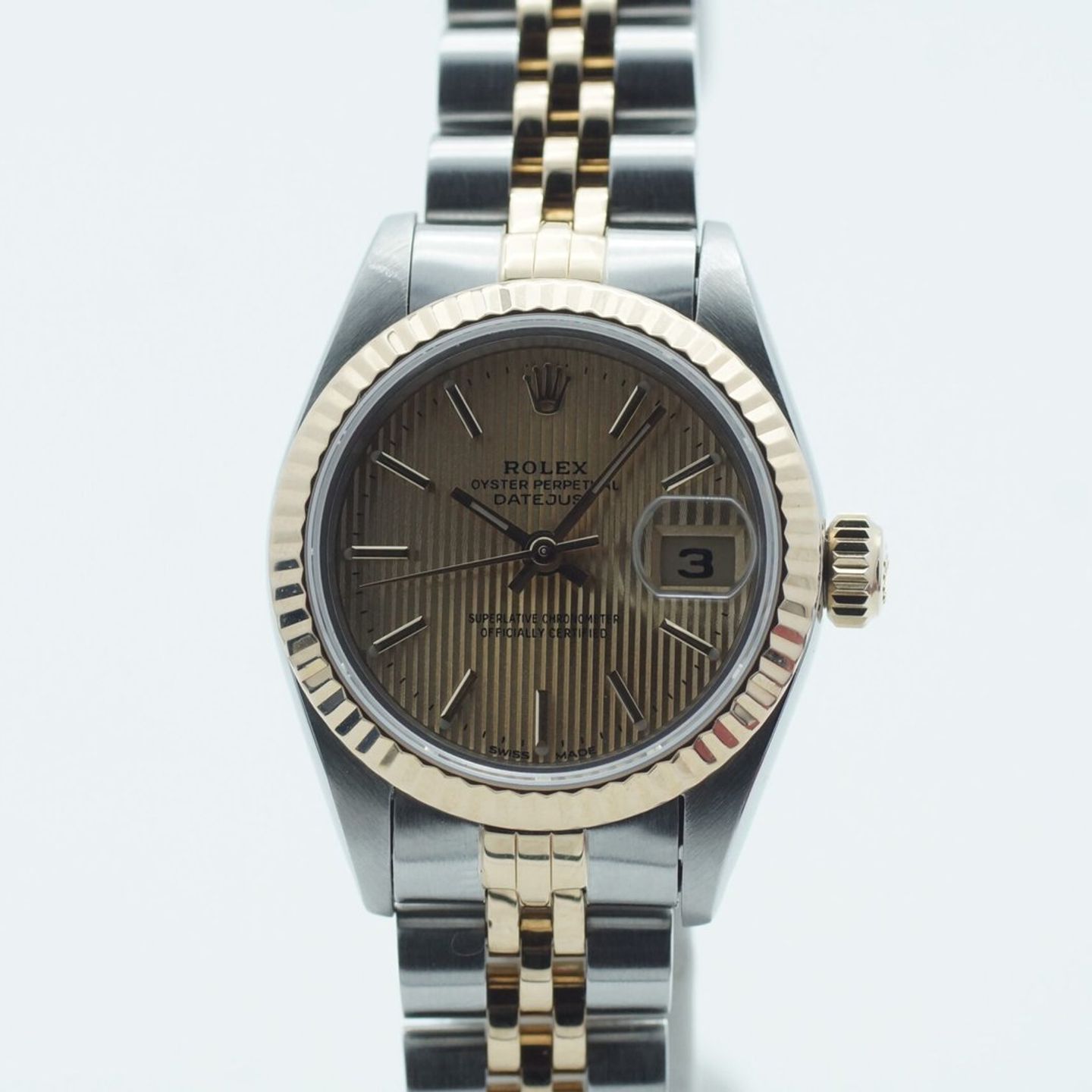 Rolex Lady-Datejust 69173 (1985) - Champagne wijzerplaat 26mm Goud/Staal (2/8)