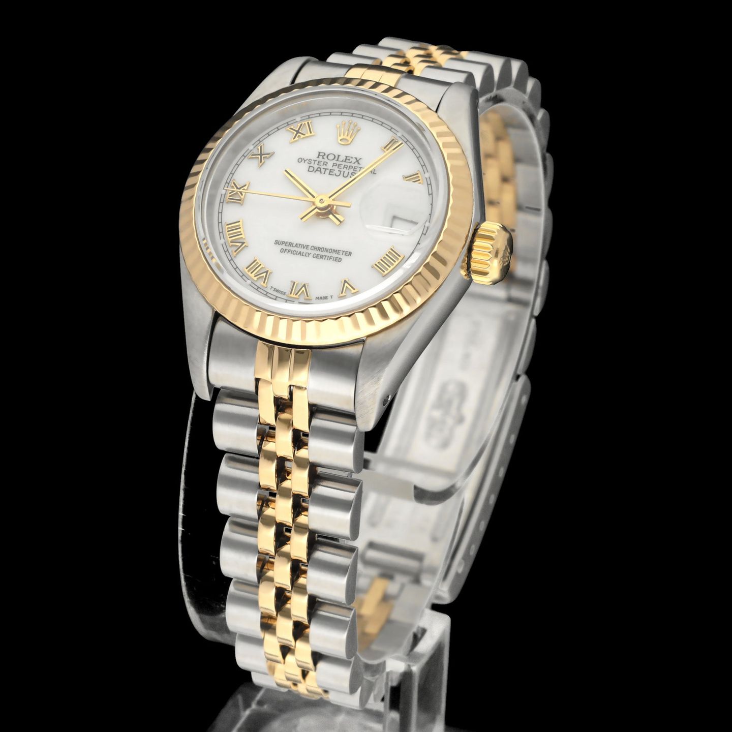 Rolex Lady-Datejust 69173 (1991) - White dial 26 mm Gold/Steel case (2/8)