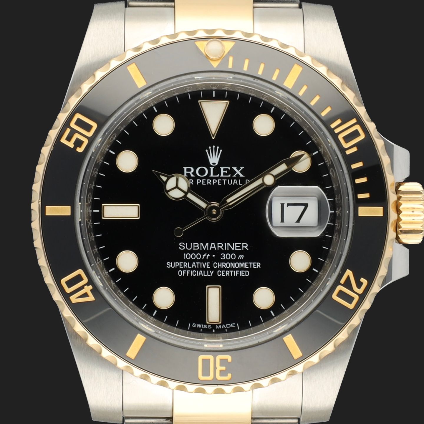 Rolex Submariner Date 116613LN (2013) - Black dial 40 mm Gold/Steel case (2/8)