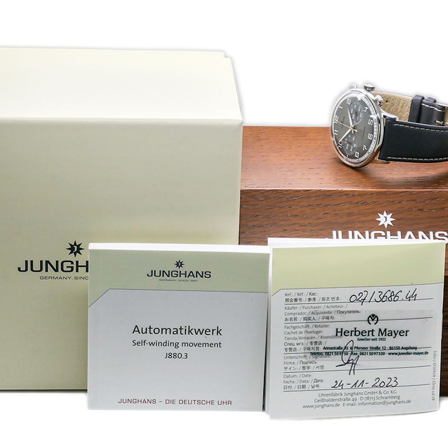 Junghans Meister Driver 027/3686.44 (2023) - Grijs wijzerplaat 41mm Staal (7/7)