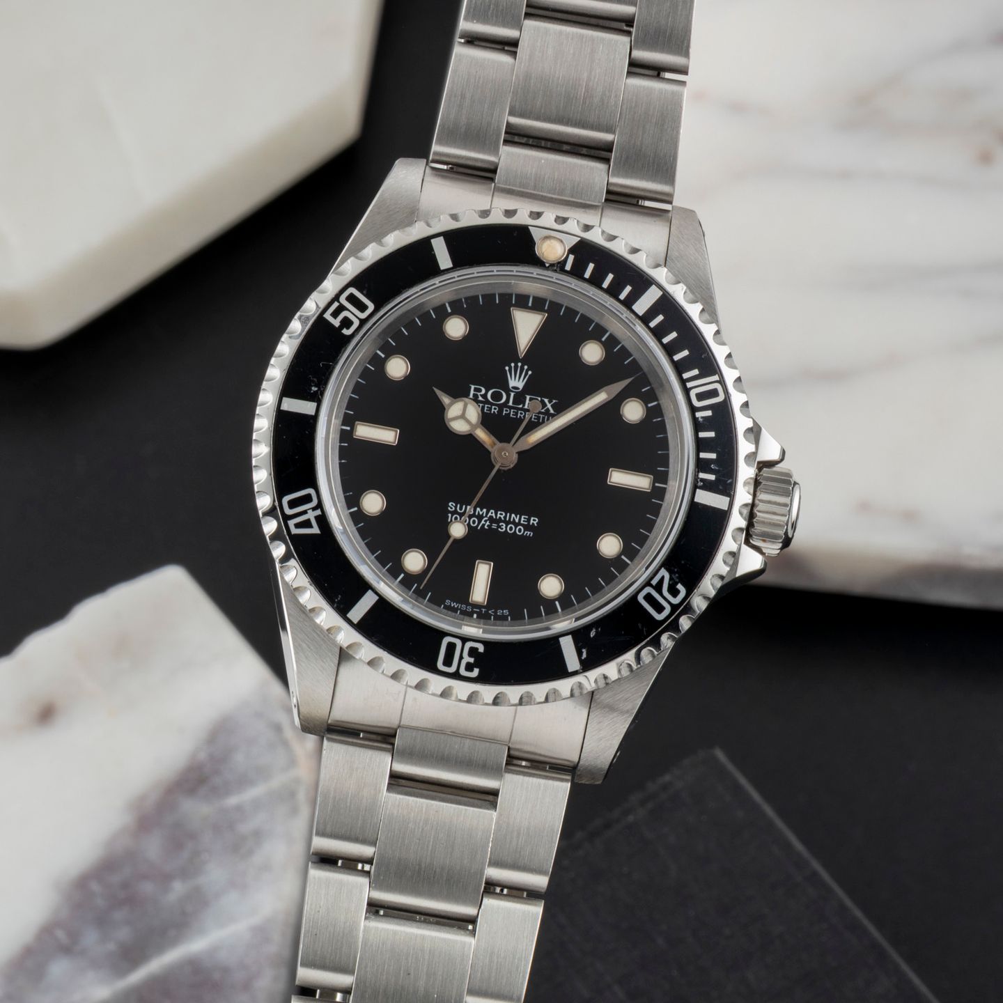 Rolex Submariner No Date 14060 (1995) - Zwart wijzerplaat 40mm Staal (3/8)