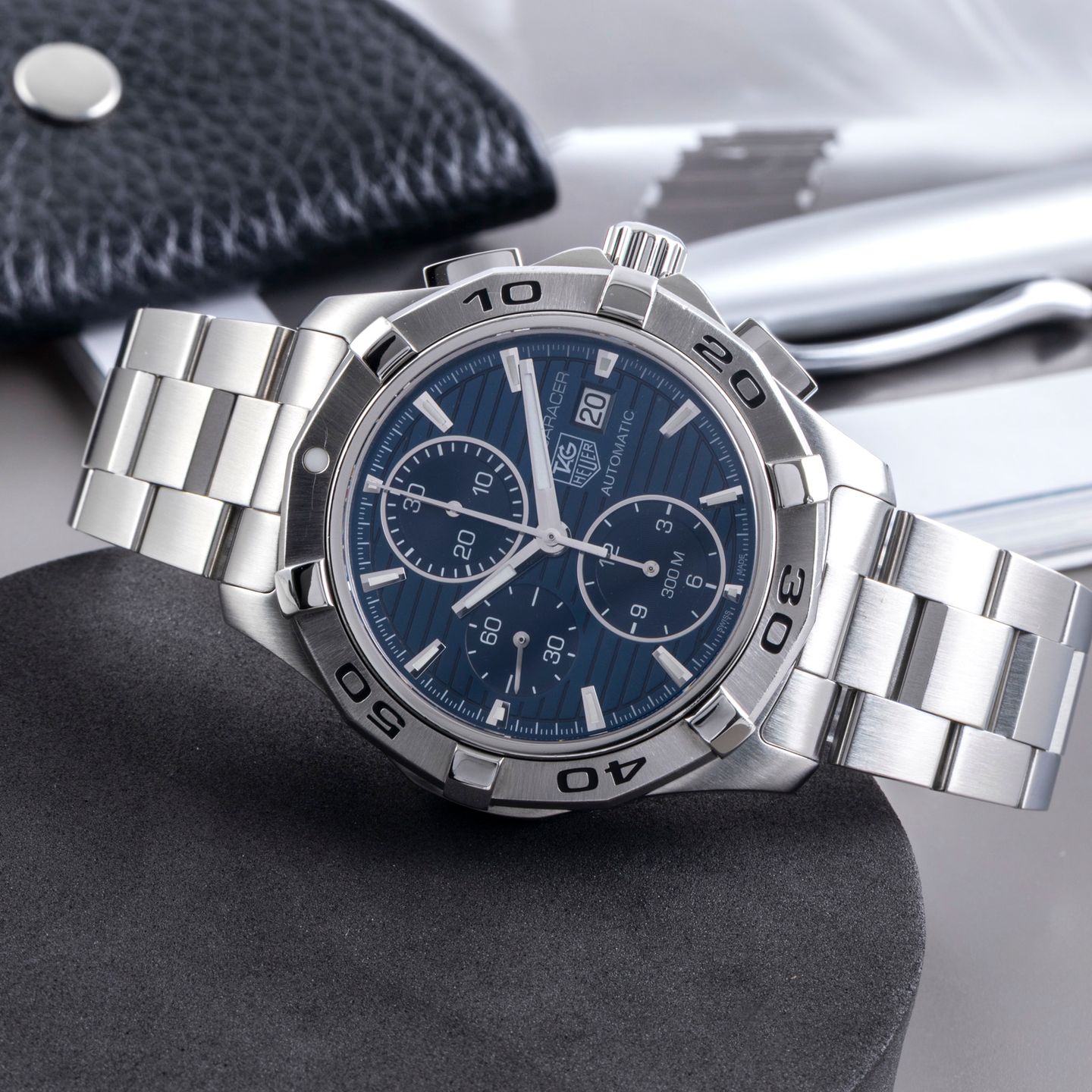 TAG Heuer Aquaracer 300M CAP2112.BA0833 (Unknown (random serial)) - Blue dial 42 mm Steel case (2/8)