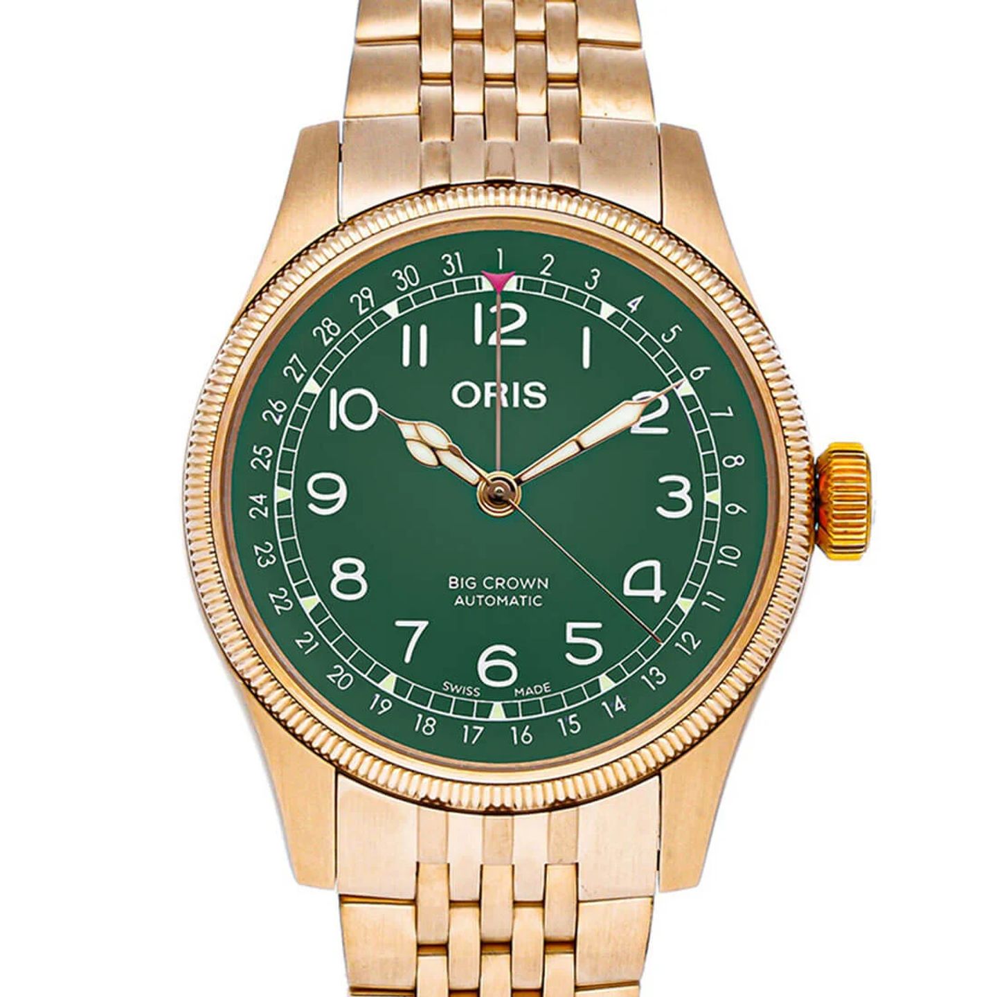 Oris Big Crown Pointer Date 01 754 7741 3167-07 8 20 01 (2023) - Groen wijzerplaat 40mm Brons (2/3)